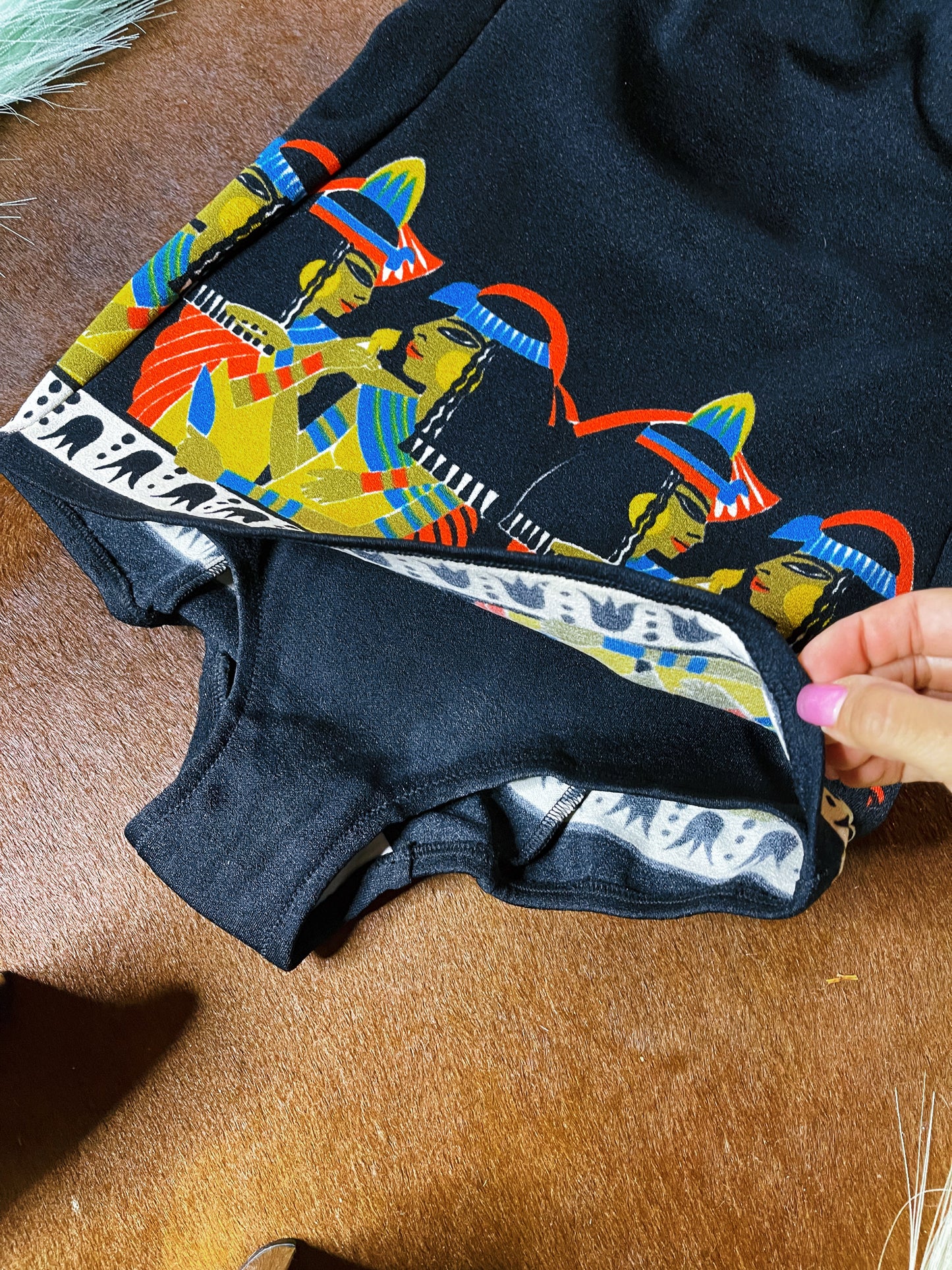 Vintage 50s / 60s Triumph Cleopatra Novelty Print Swimsuit Fits Sizes S-M