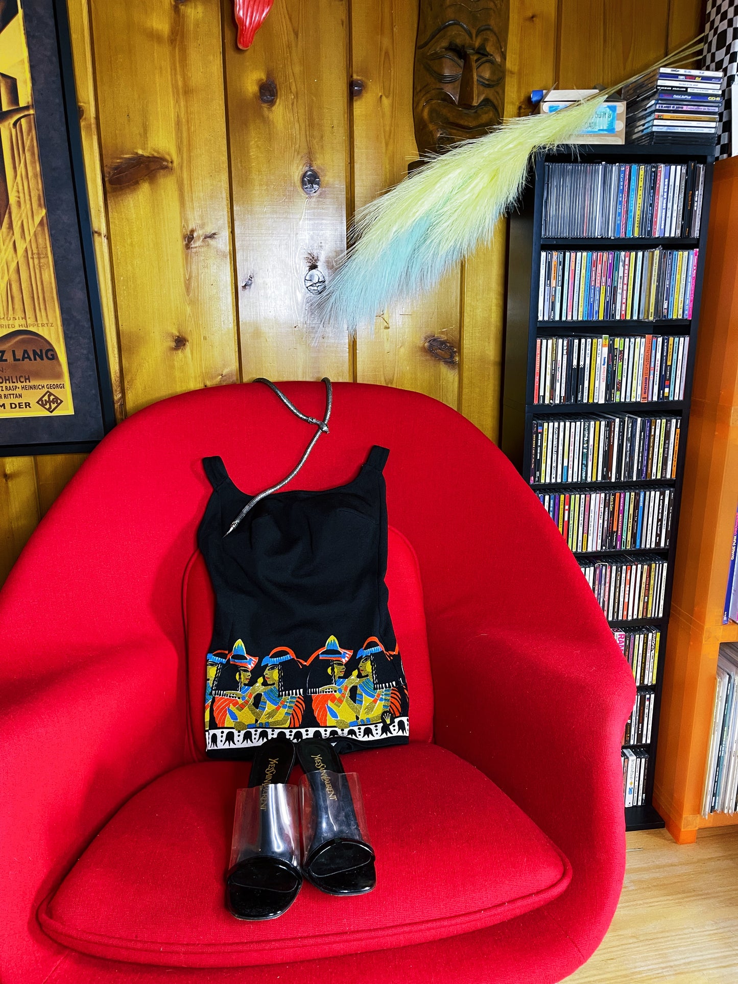 Vintage 50s / 60s Triumph Cleopatra Novelty Print Swimsuit Fits Sizes S-M