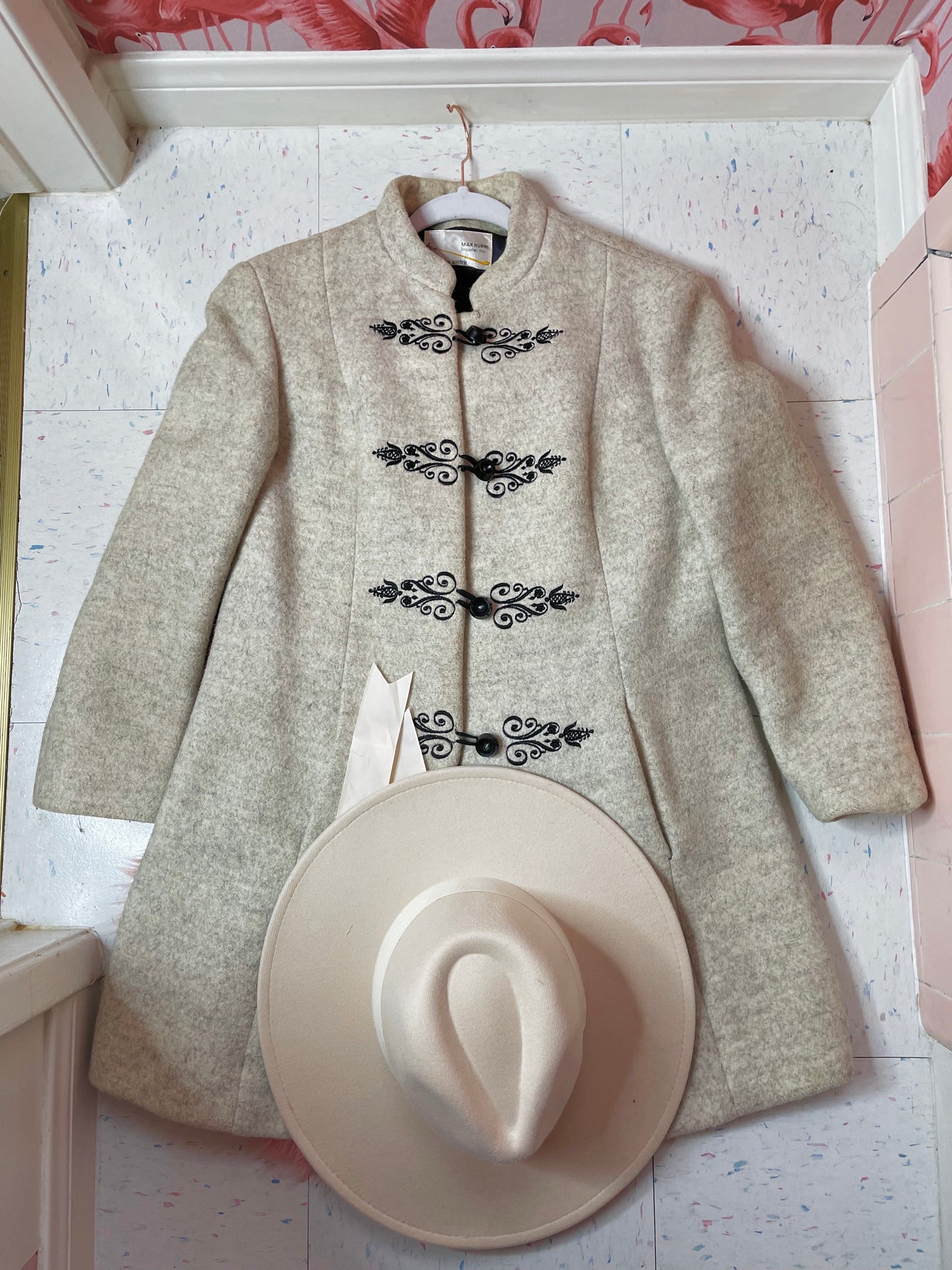 Vintage 50s / 60s Whimsical Made in Austria Wool Coat Fits Sizes XS-SM