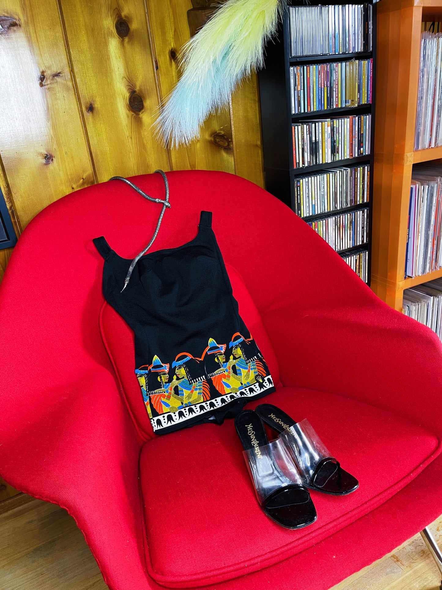 Vintage 50s / 60s Triumph Cleopatra Novelty Print Swimsuit Fits Sizes S-M