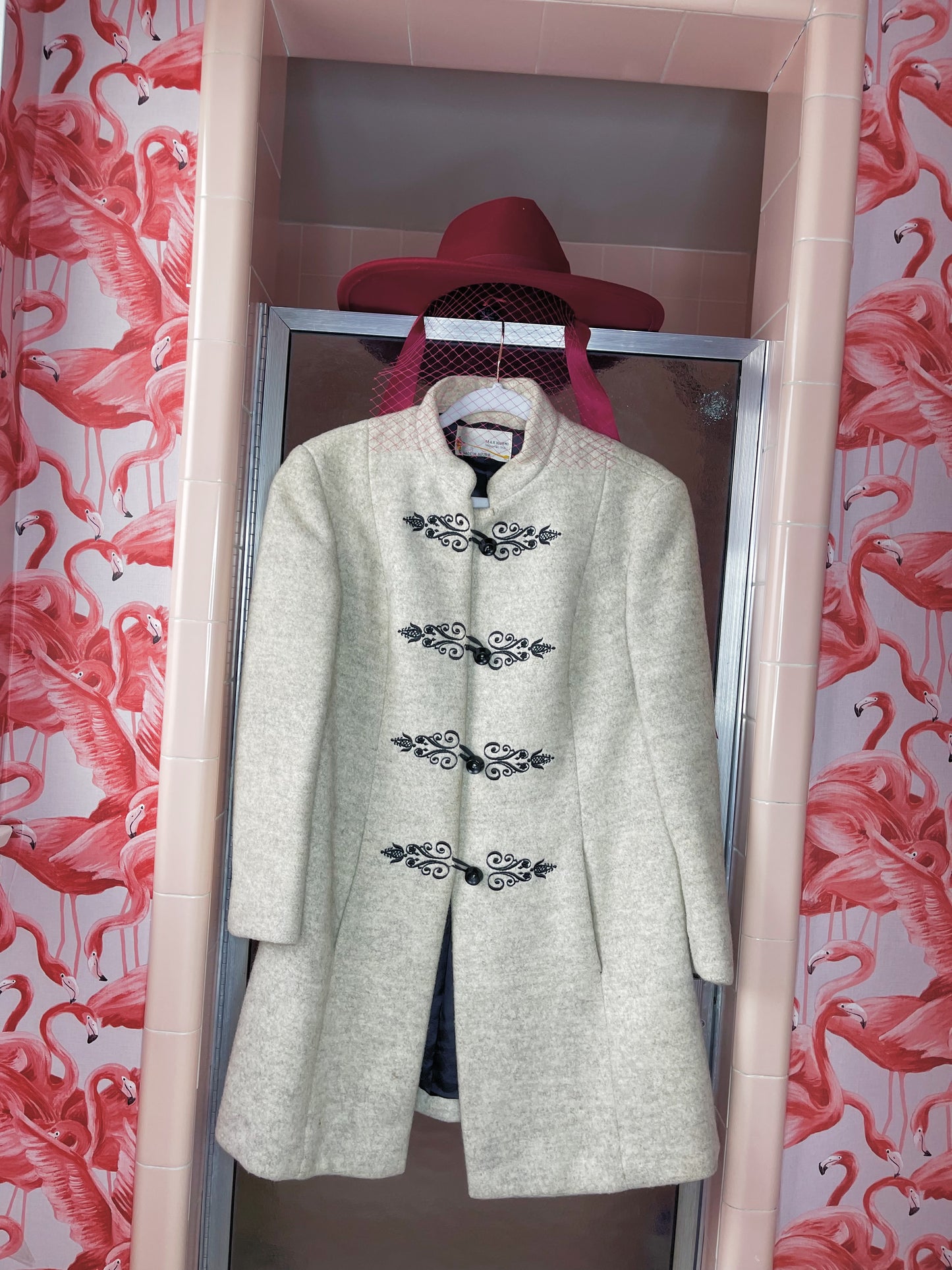 Vintage 50s / 60s Whimsical Made in Austria Wool Coat Fits Sizes XS-SM