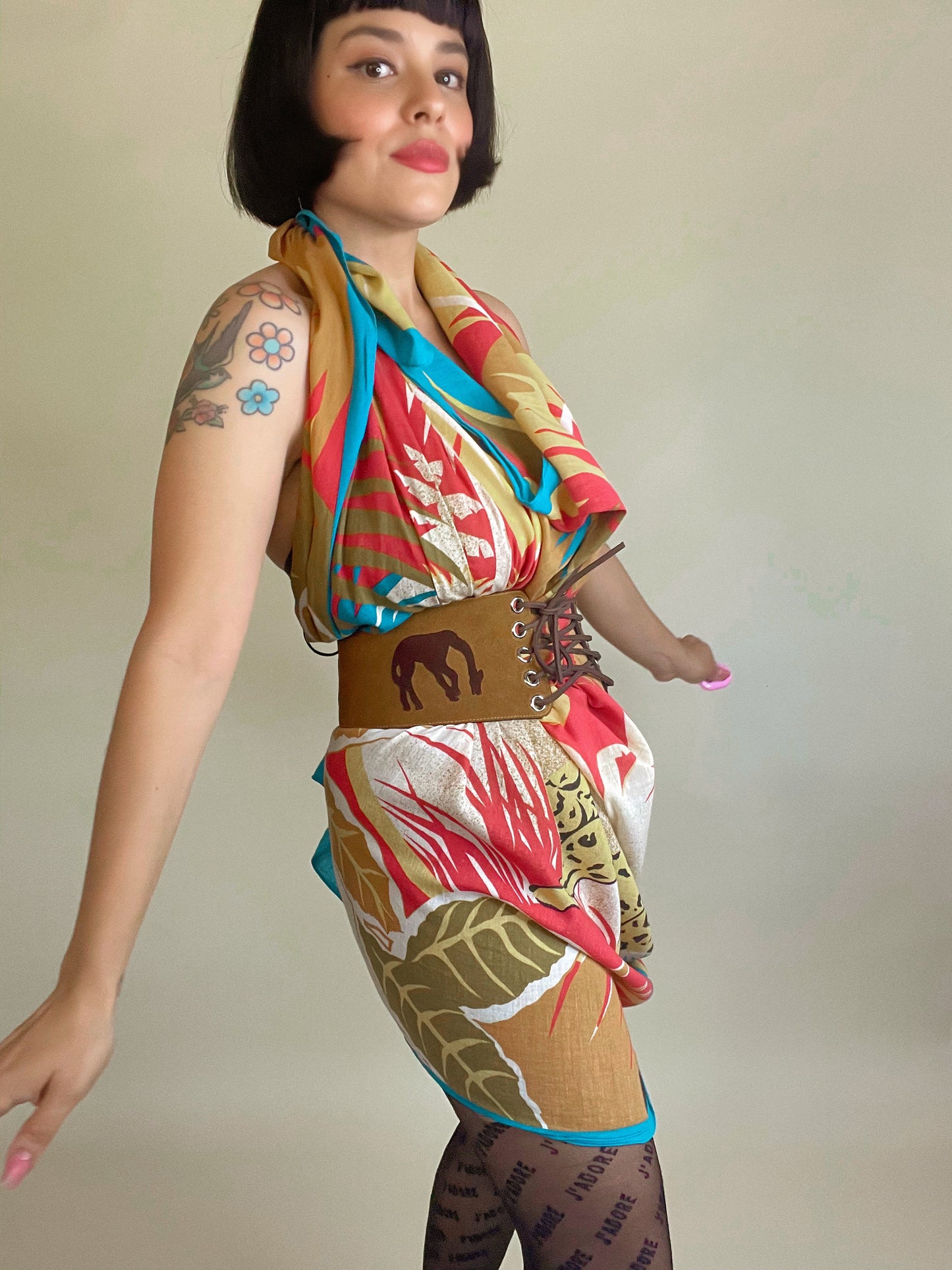 Vintage 70s / 80s "Jacques Rollet" Cotton Oversized Safari Scarf