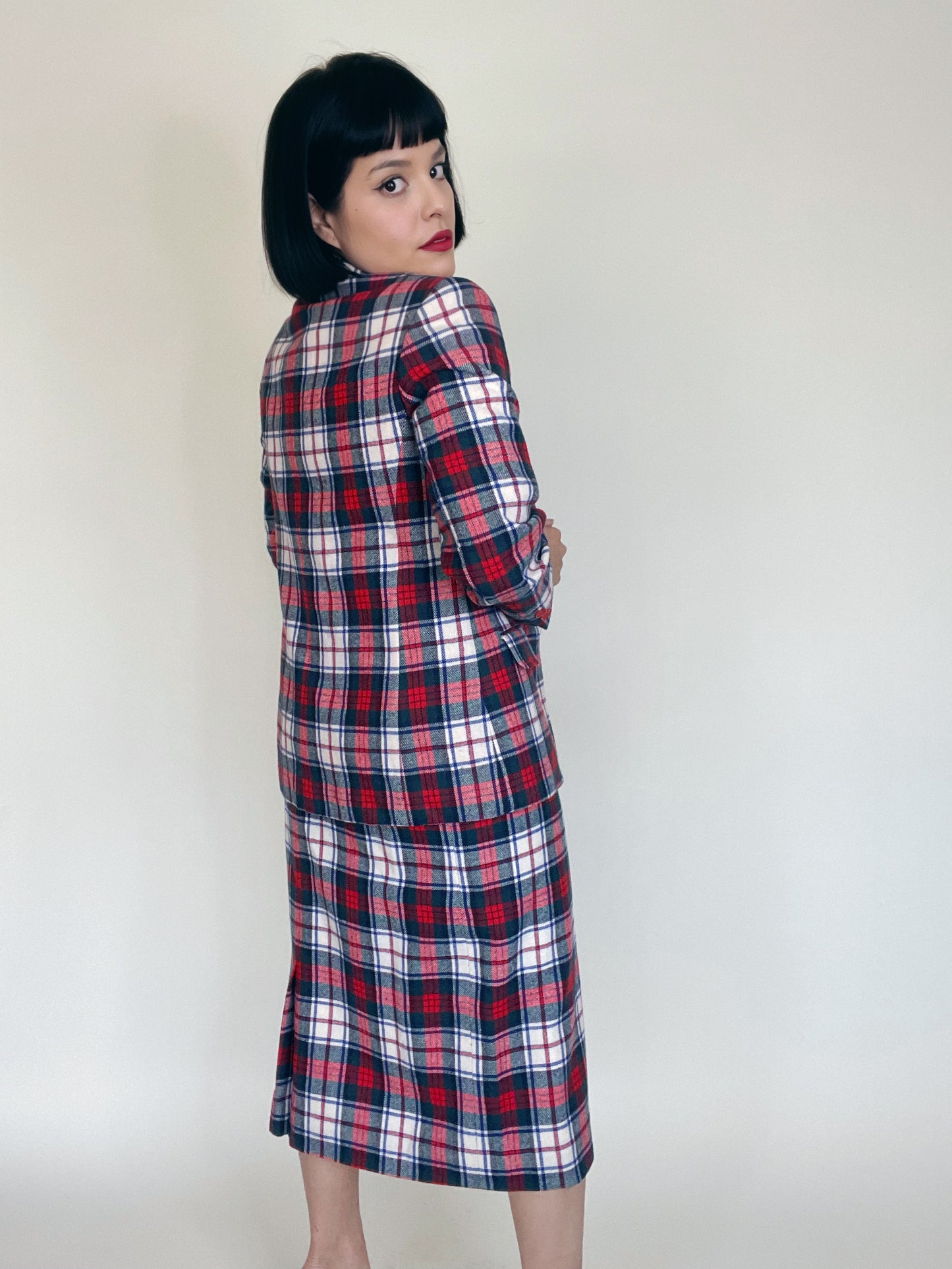 Vintage 60s / 70s "Pendleton" Pure Virgin Wool Blazer & Pencil Skirt Set Best Fits Sizes S-M