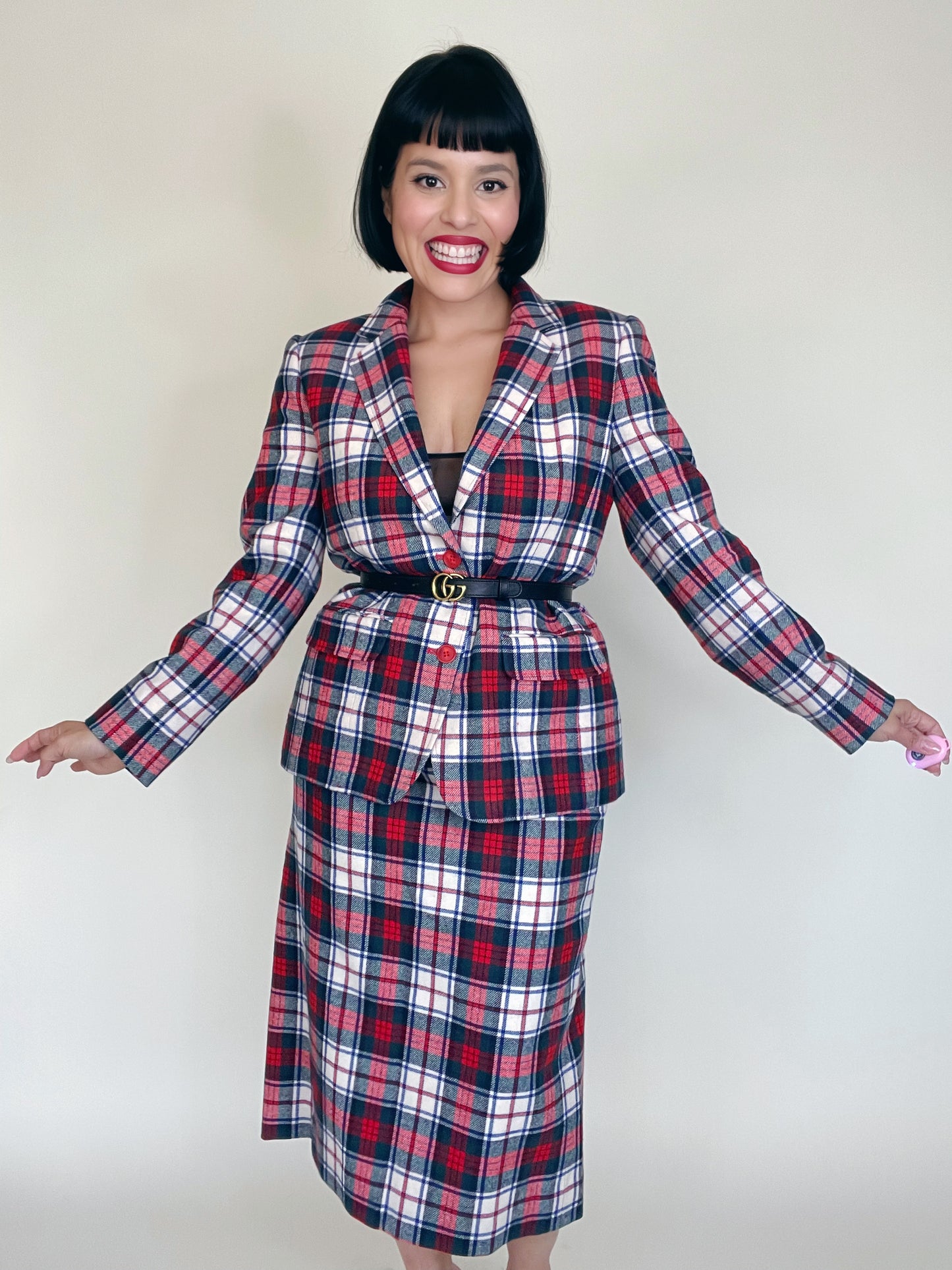 Vintage 60s / 70s "Pendleton" Pure Virgin Wool Blazer & Pencil Skirt Set Best Fits Sizes S-M