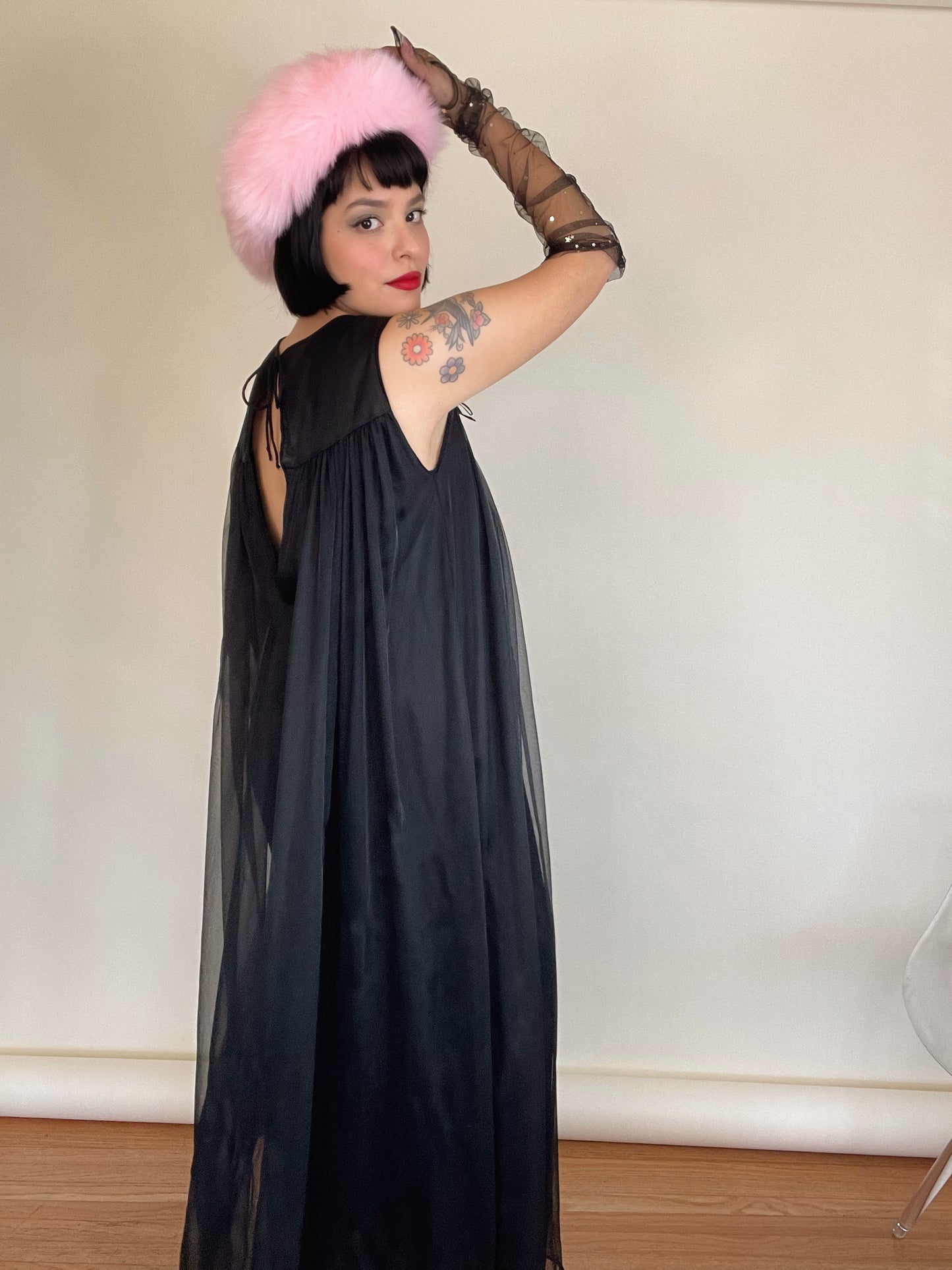 Vintage 60s Nylon Trapeze Nighty Dress Fits Most Sizes