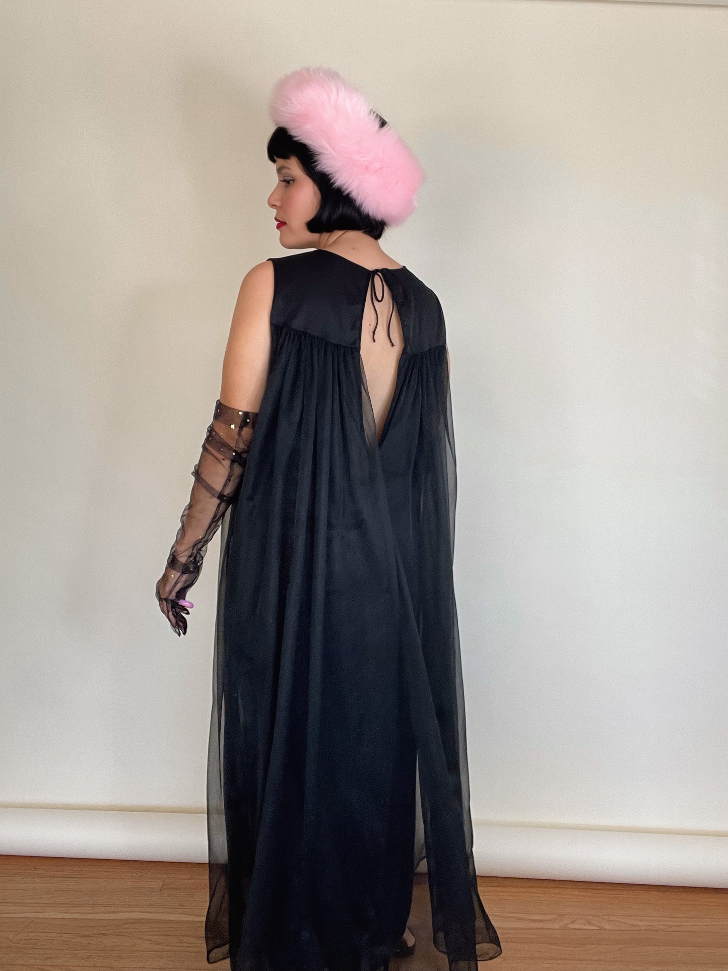 Vintage 60s Nylon Trapeze Nighty Dress Fits Most Sizes