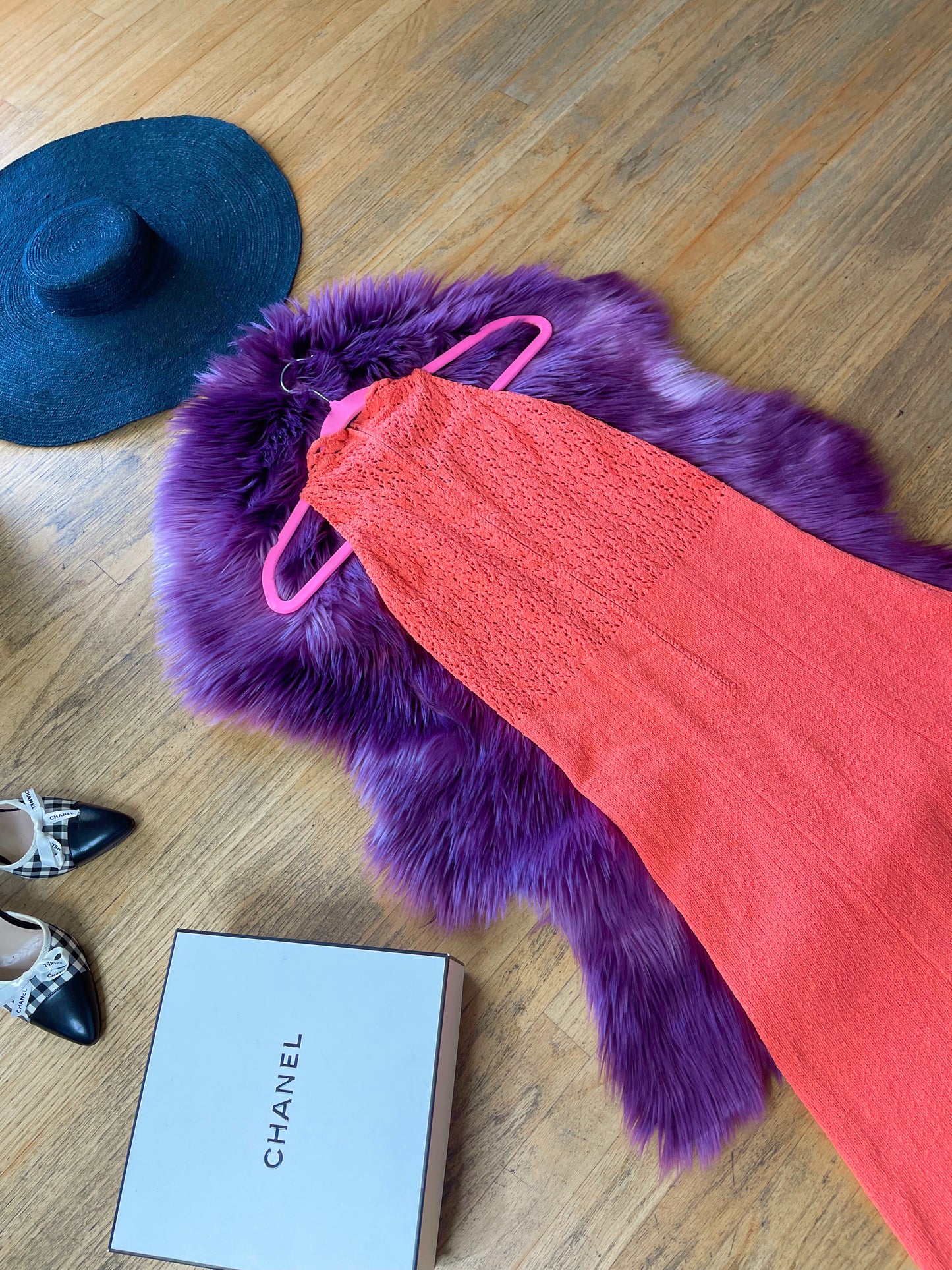 Vintage 60s 70s "Picardo Knits" Salmon Pink Slinky Maxi Dress - Best Fits Sizes XS-M & Possible Size L