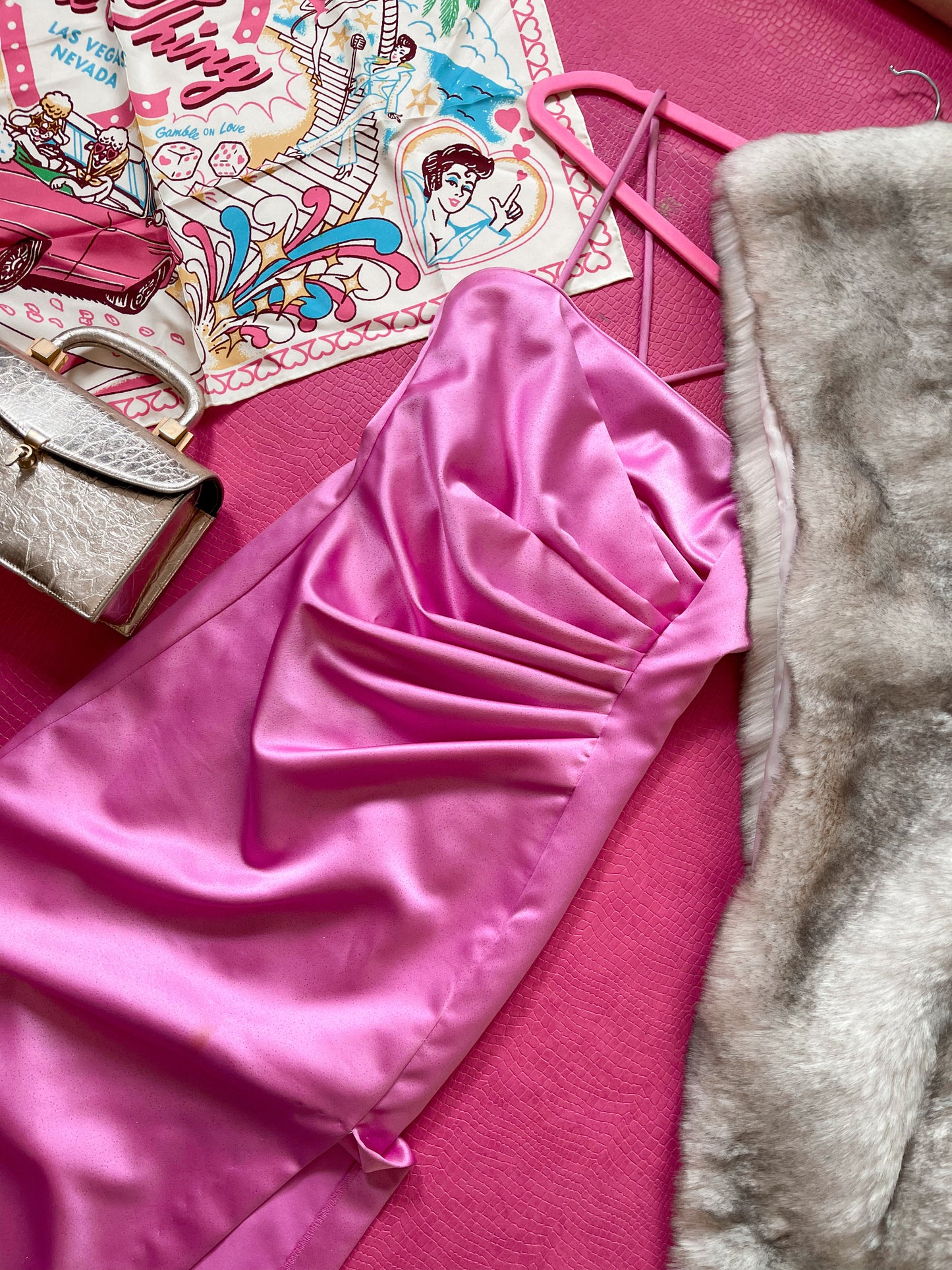 Vintage 90s Y2K Bubblegum Pink Jessica McClintock Gown - Best Fits Size XXS-XS