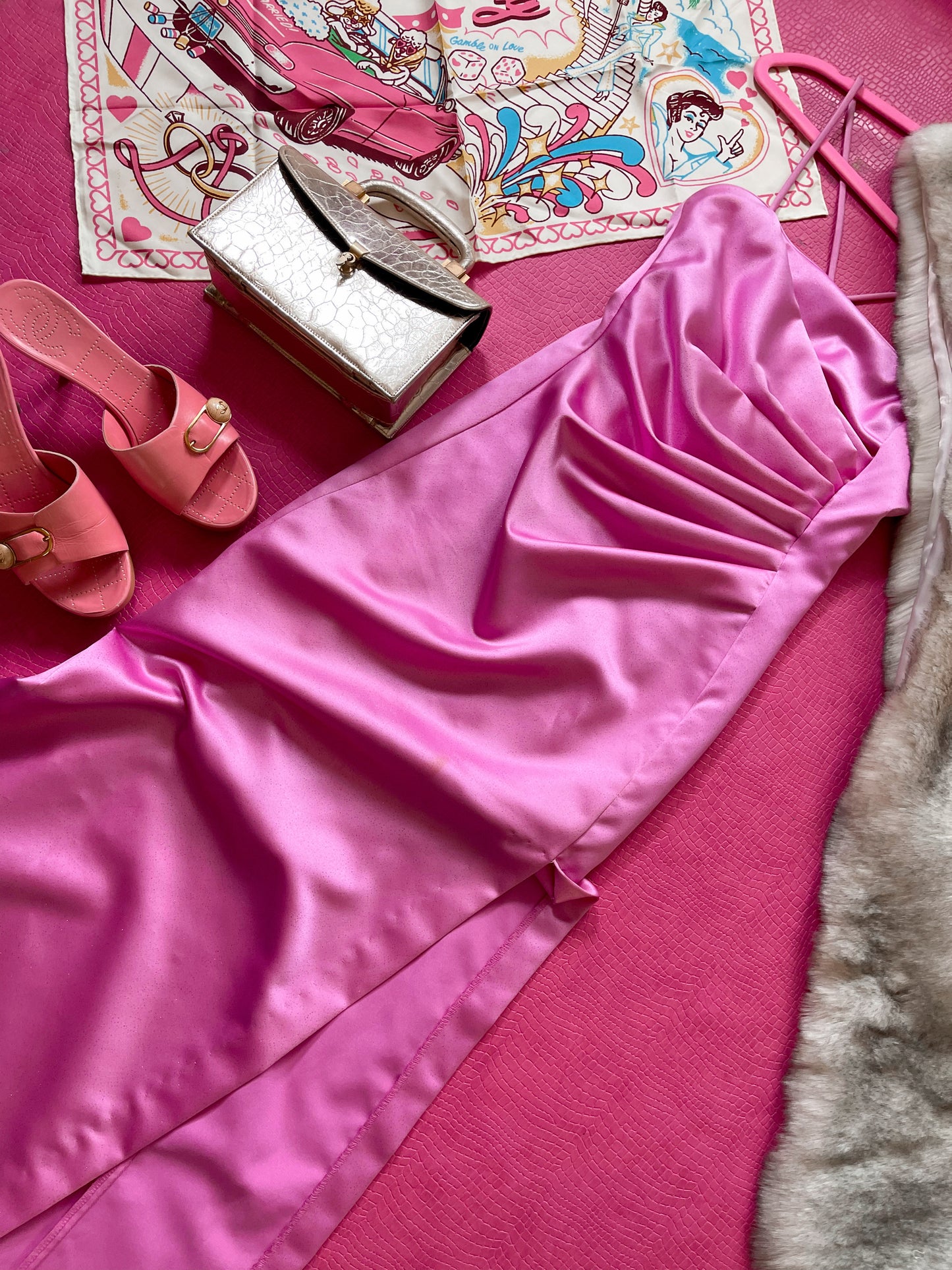 Vintage 90s Y2K Bubblegum Pink Jessica McClintock Gown - Best Fits Size XXS-XS