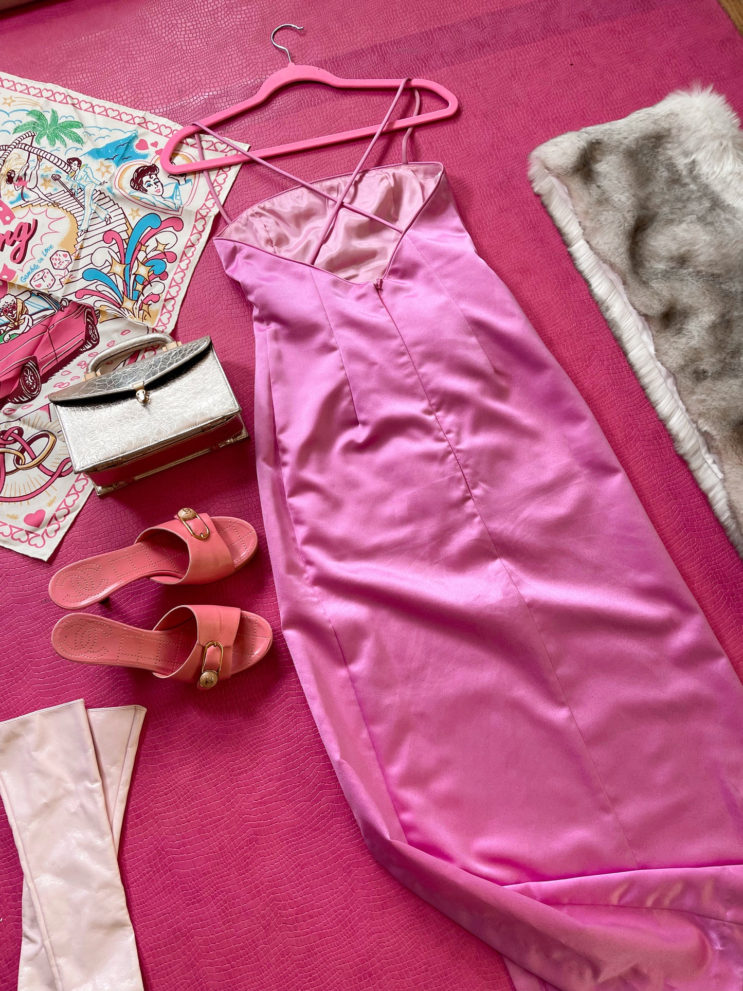 Vintage 90s Y2K Bubblegum Pink Jessica McClintock Gown - Best Fits Size XXS-XS