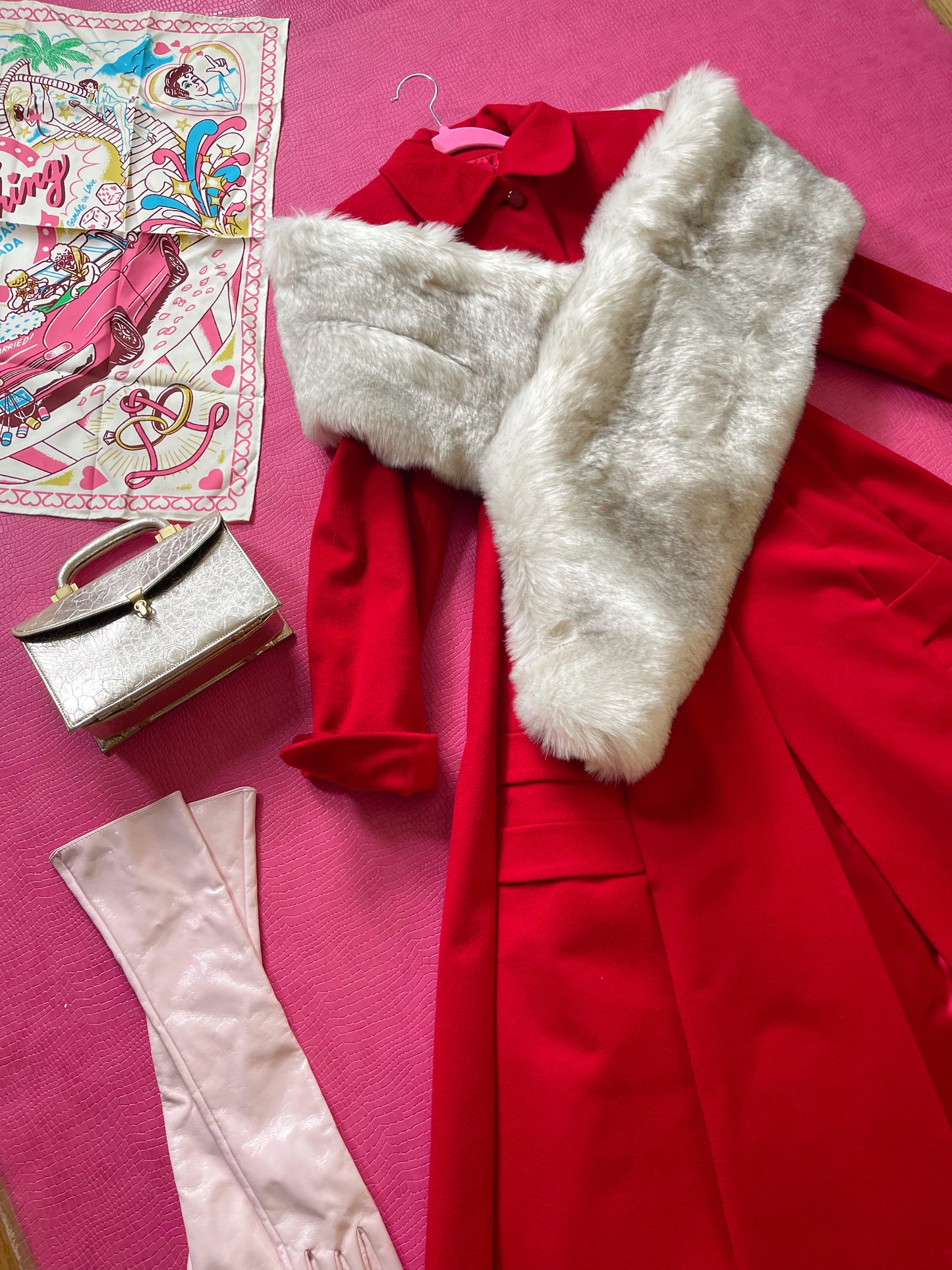 Vintage 60s Faux Fox Wrap - One Size