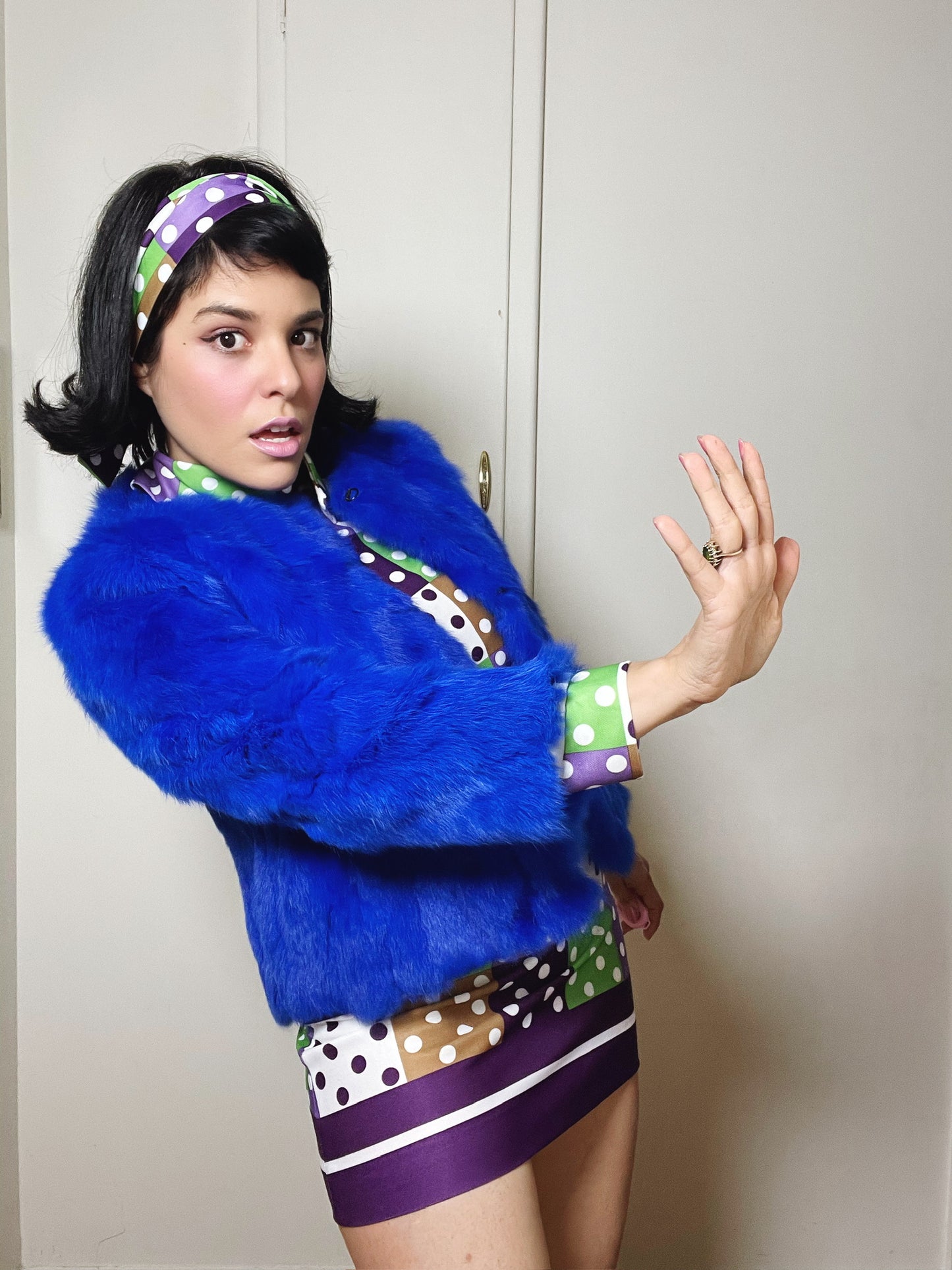 Vintage Y2K Royal Blue Rabbit Bolero Jacket - Best Fits Size S-M