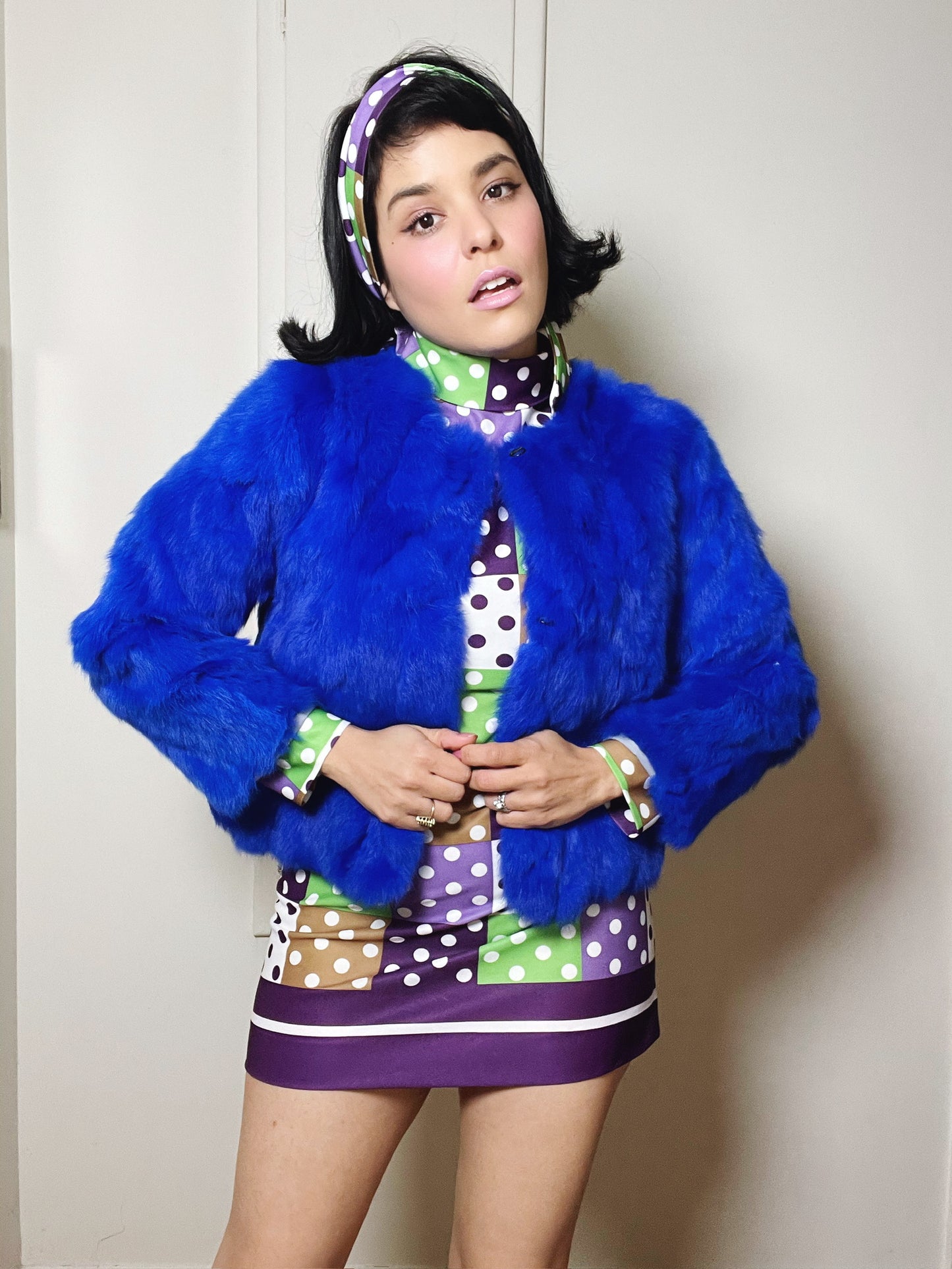 Vintage Y2K Royal Blue Rabbit Bolero Jacket - Best Fits Size S-M