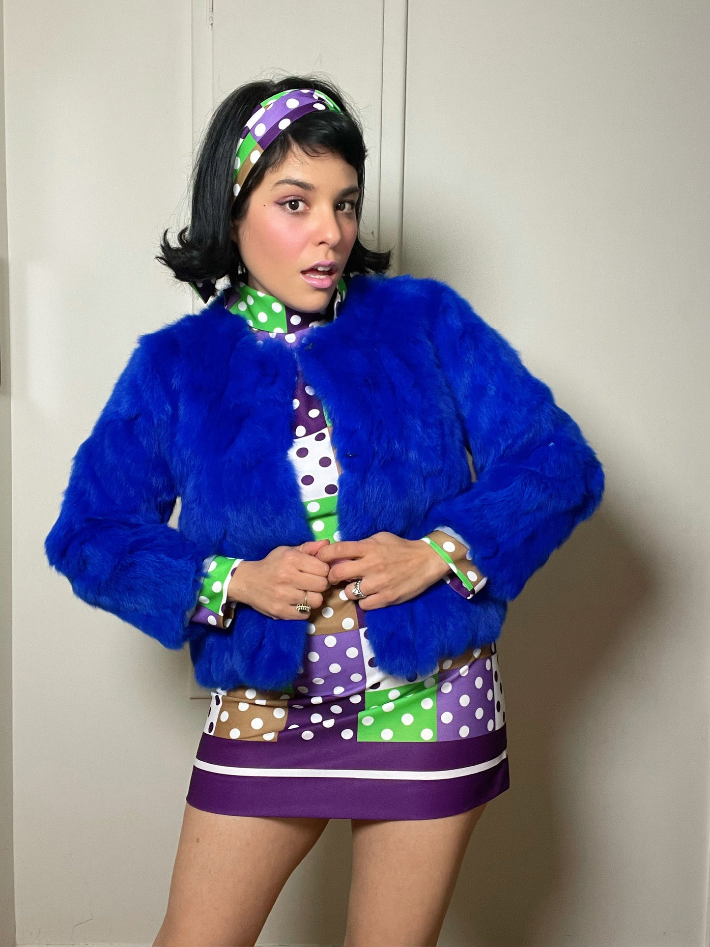 Vintage Y2K Royal Blue Rabbit Bolero Jacket - Best Fits Size S-M