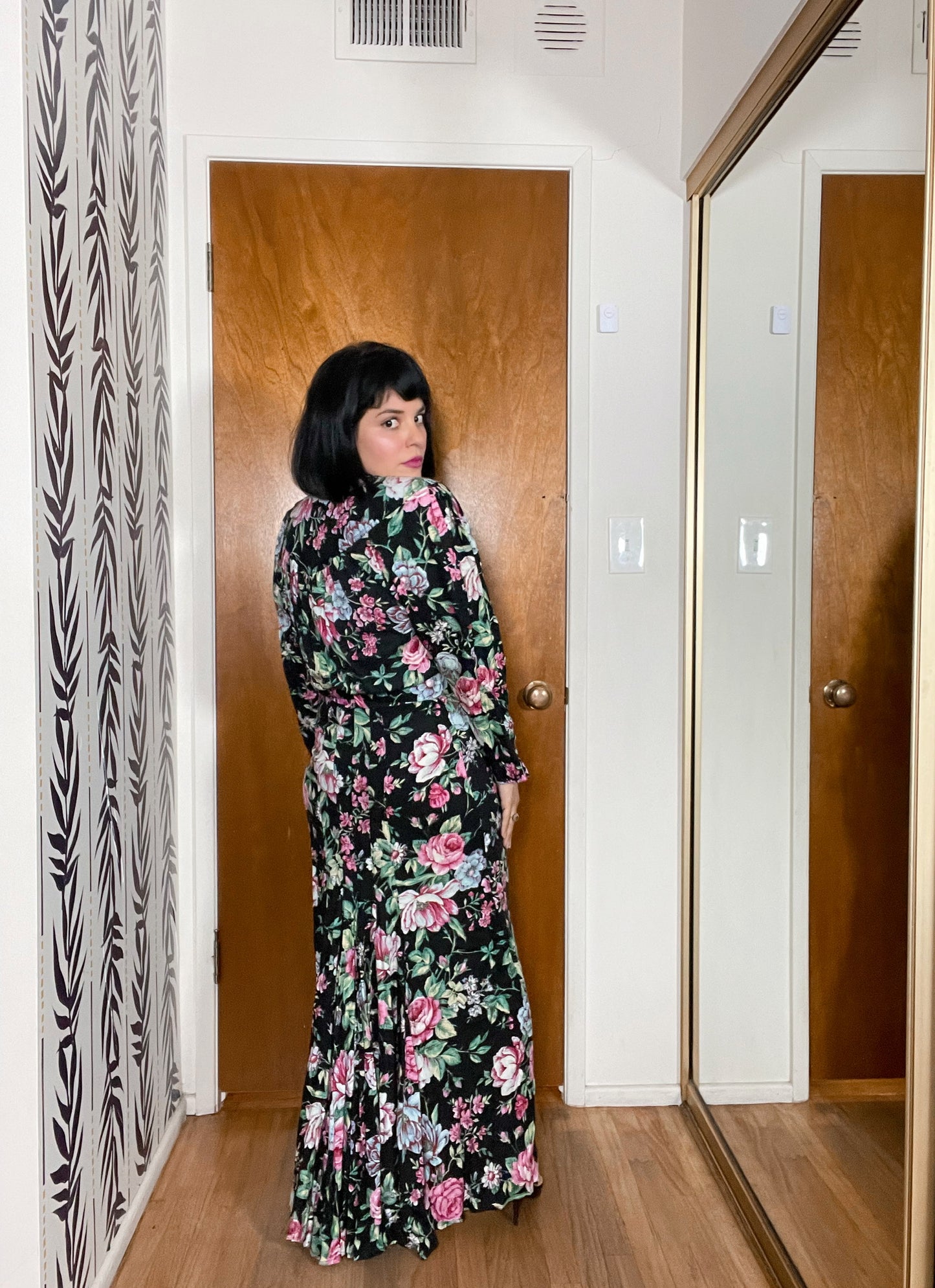 Vintage 80s 90s "Karen Alexander" Floral Dress - Best Fits Sizes XS-M