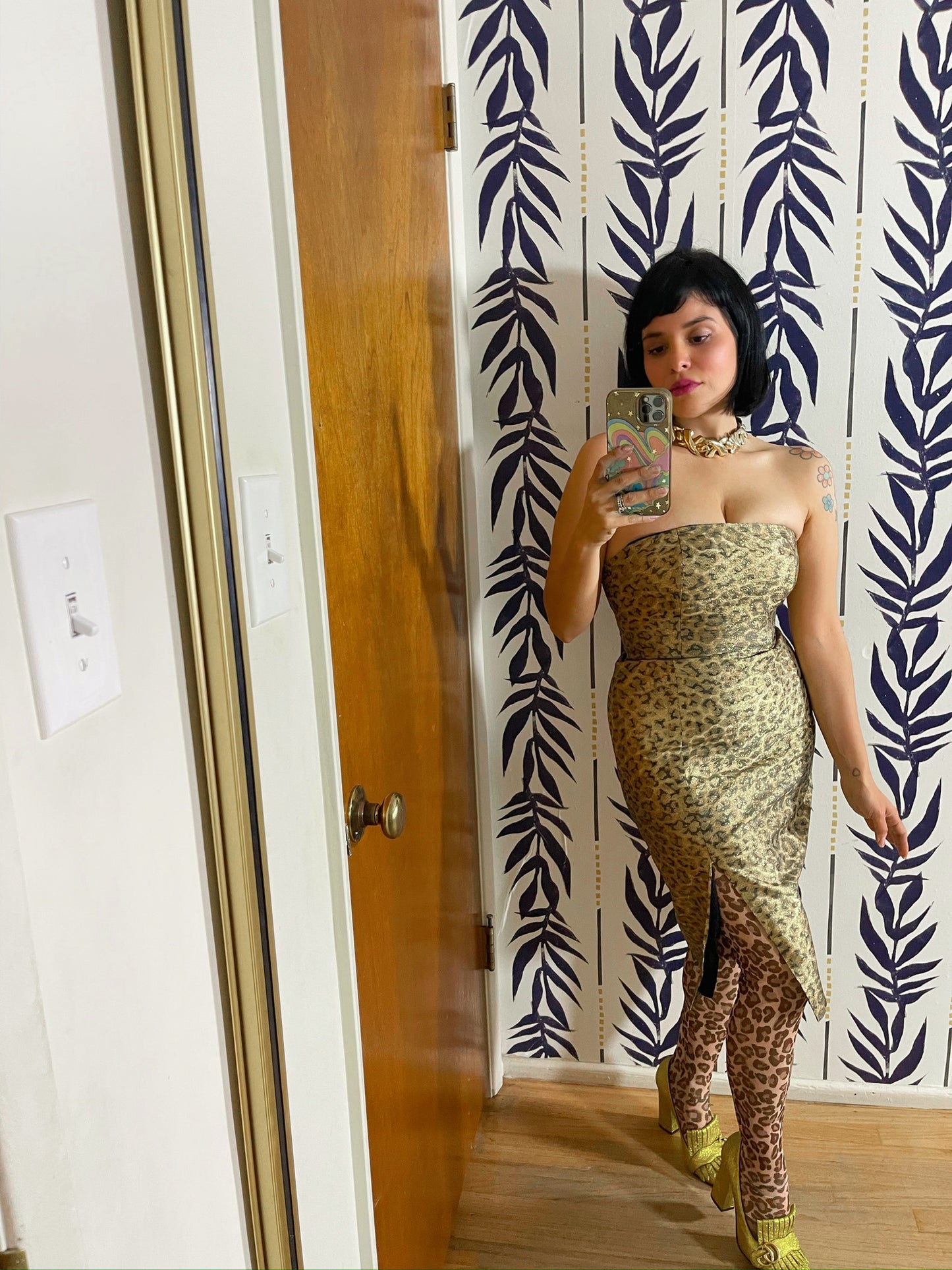 Vintage 90s "To Zio" Strapless Cheetah Dress - Best Fits Size XXS-XS