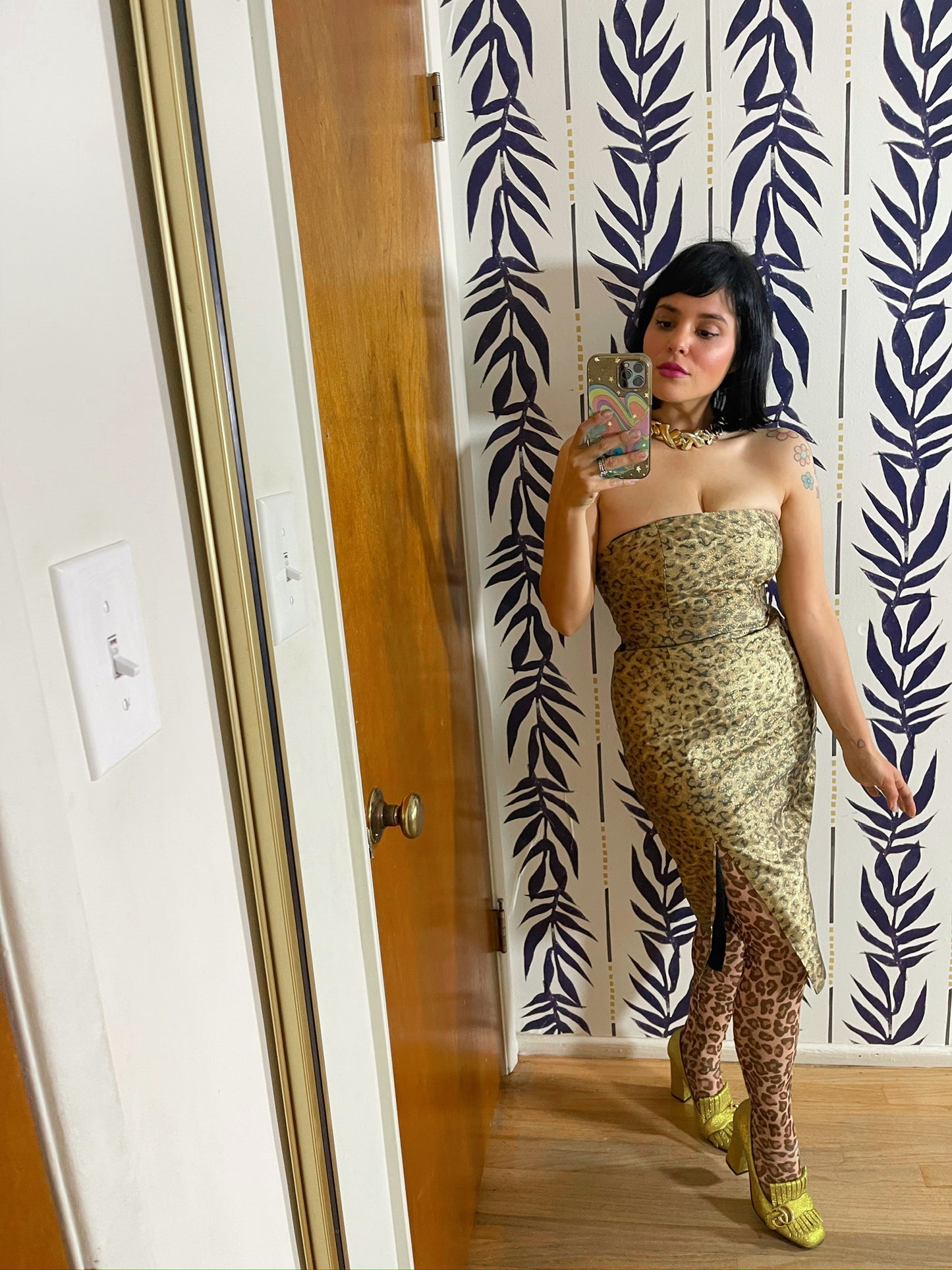 Vintage 90s "To Zio" Strapless Cheetah Dress - Best Fits Size XXS-XS