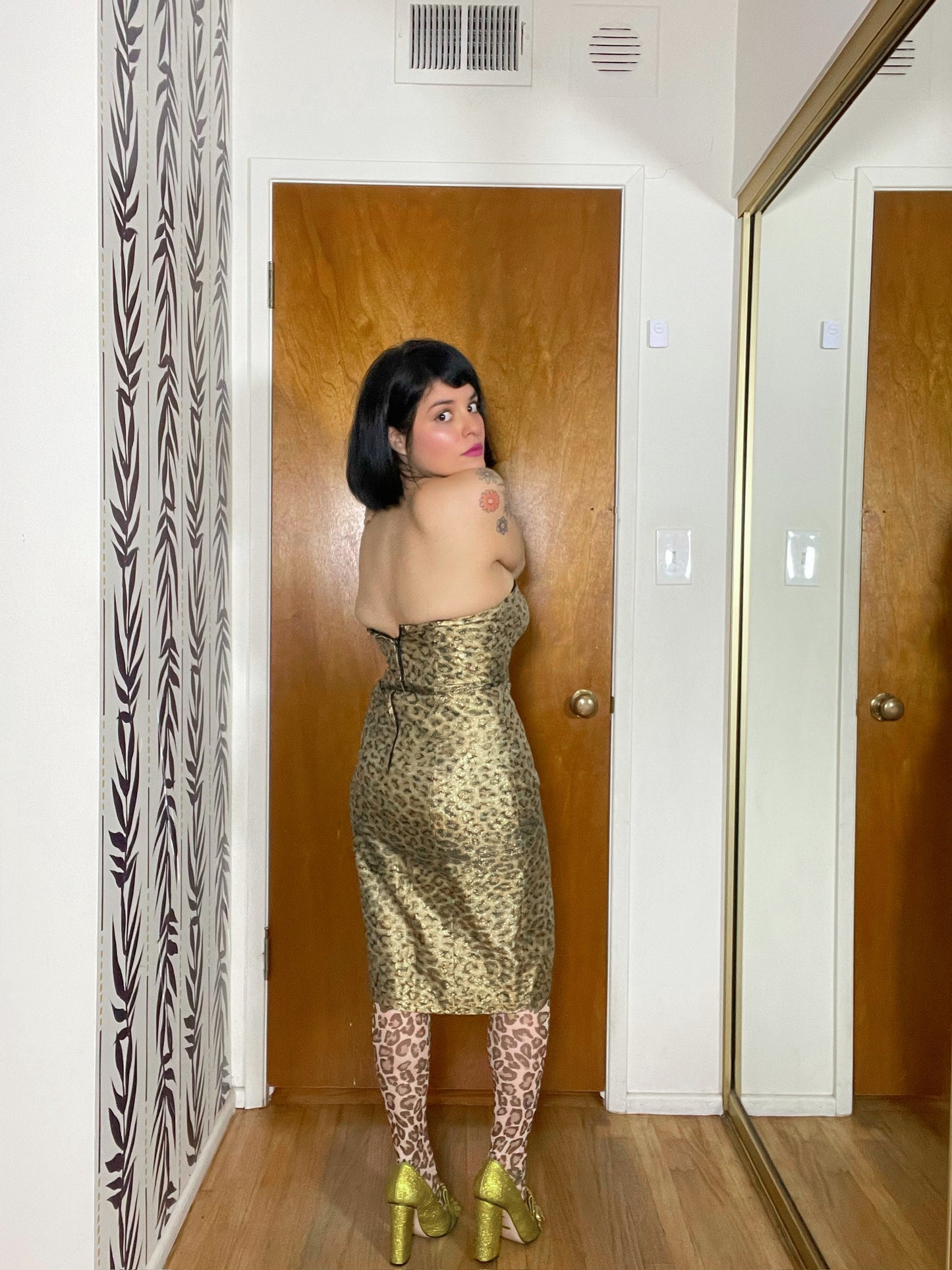 Vintage 90s "To Zio" Strapless Cheetah Dress - Best Fits Size XXS-XS