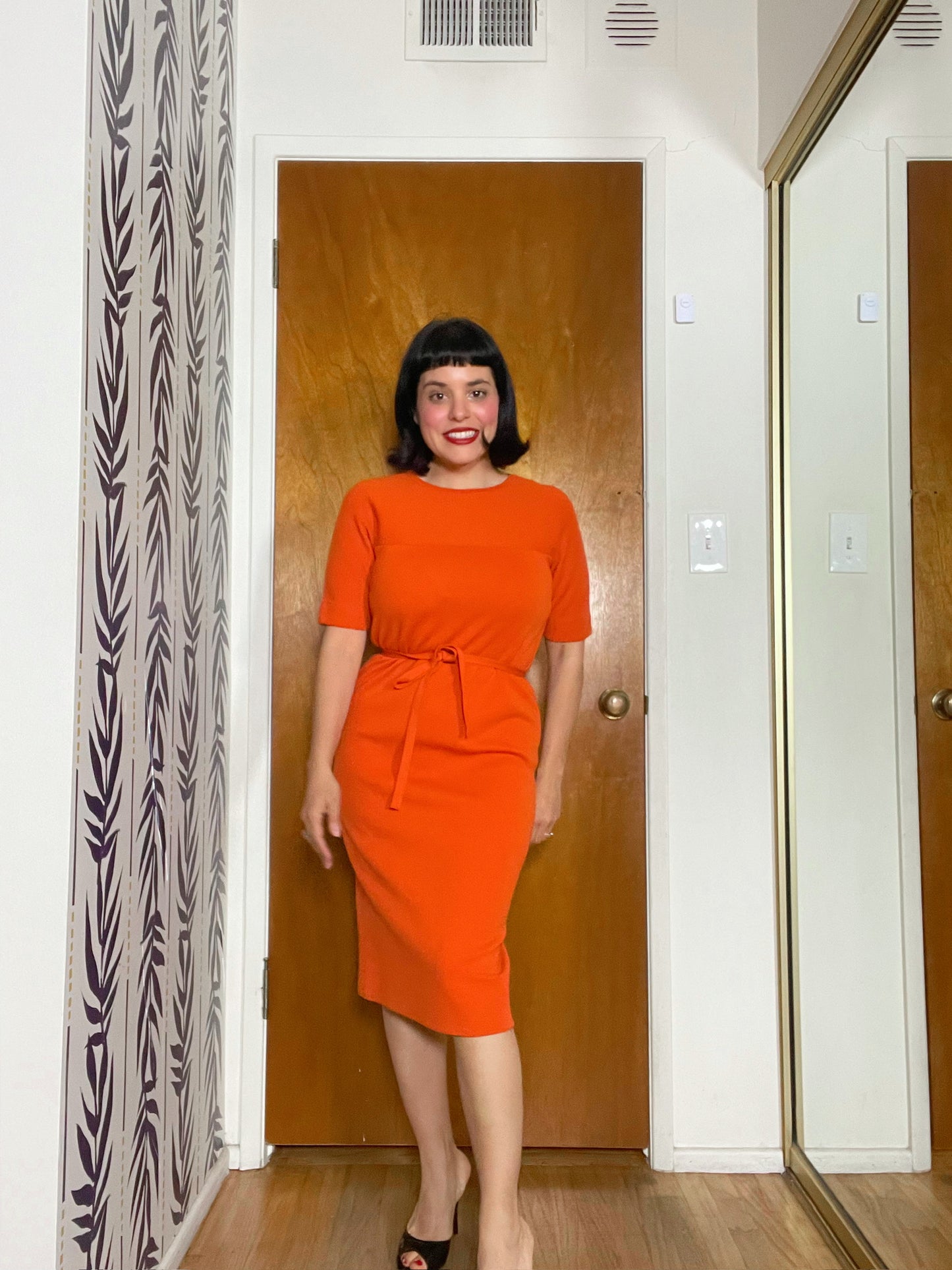 Vintage 60s "Goldworm" Orange Wool Knit Dress - Best Fits Size XS-M, Possibly L