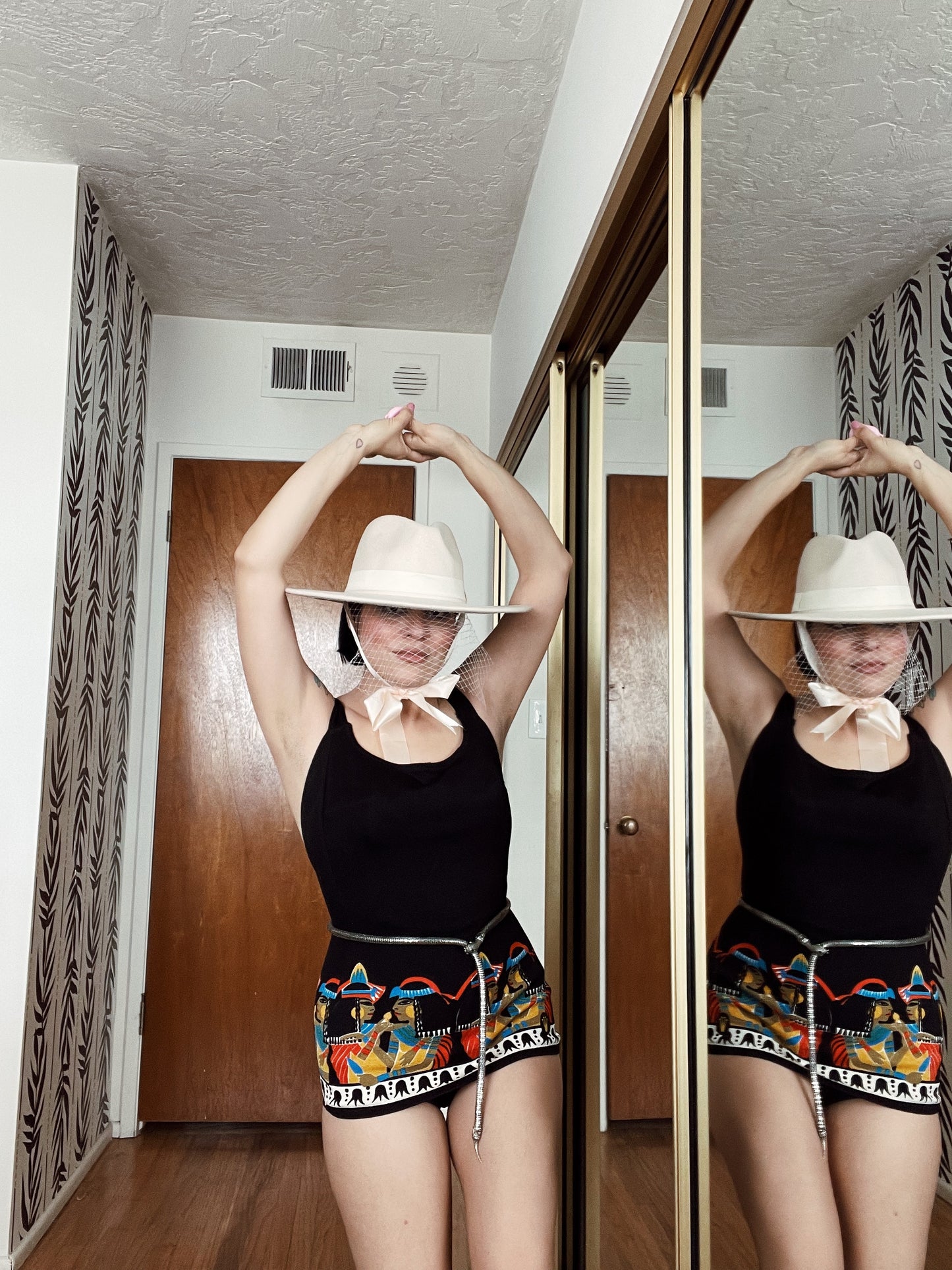 Vintage 50s / 60s Triumph Cleopatra Novelty Print Swimsuit Fits Sizes S-M