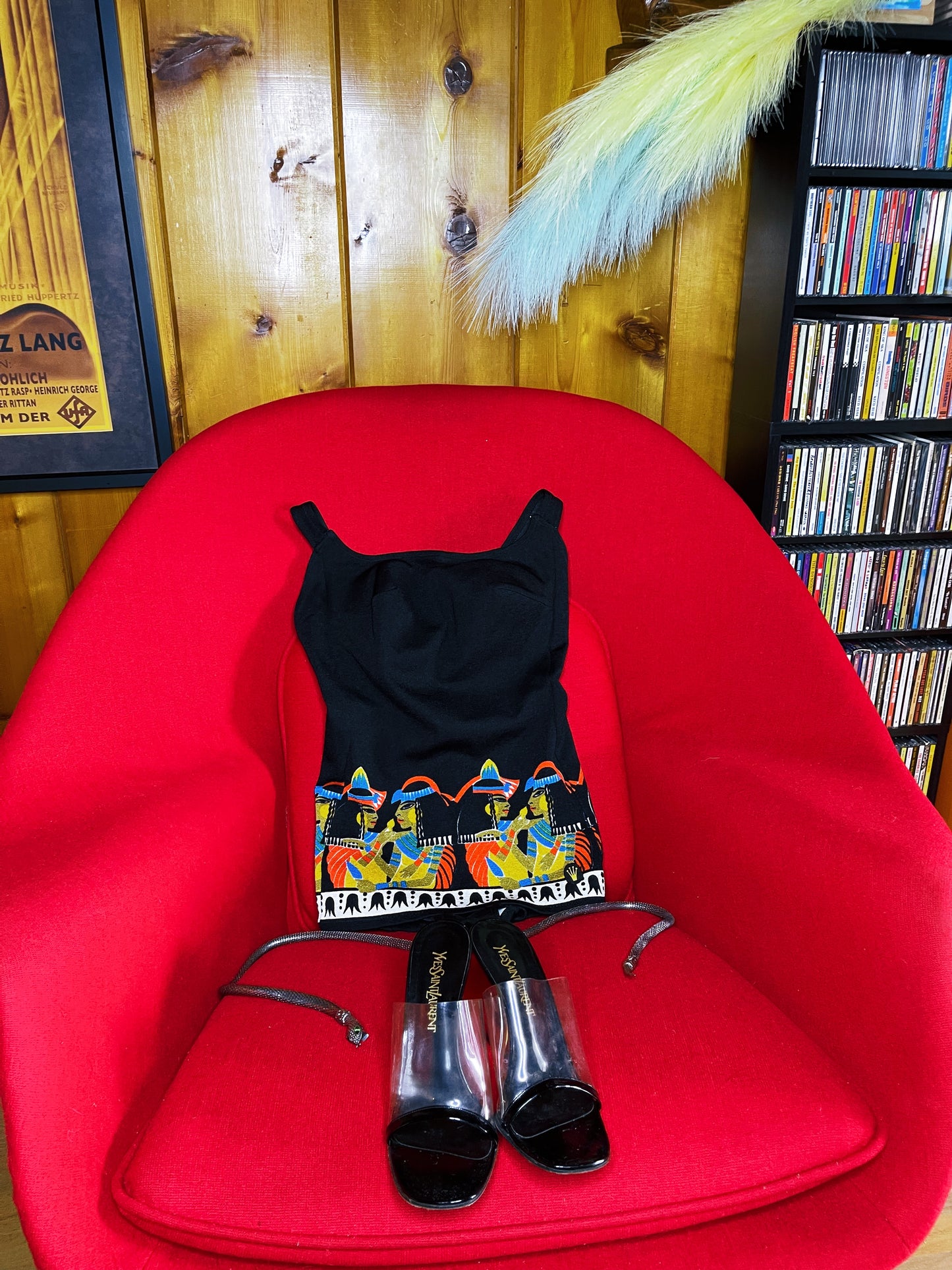 Vintage 50s / 60s Triumph Cleopatra Novelty Print Swimsuit Fits Sizes S-M