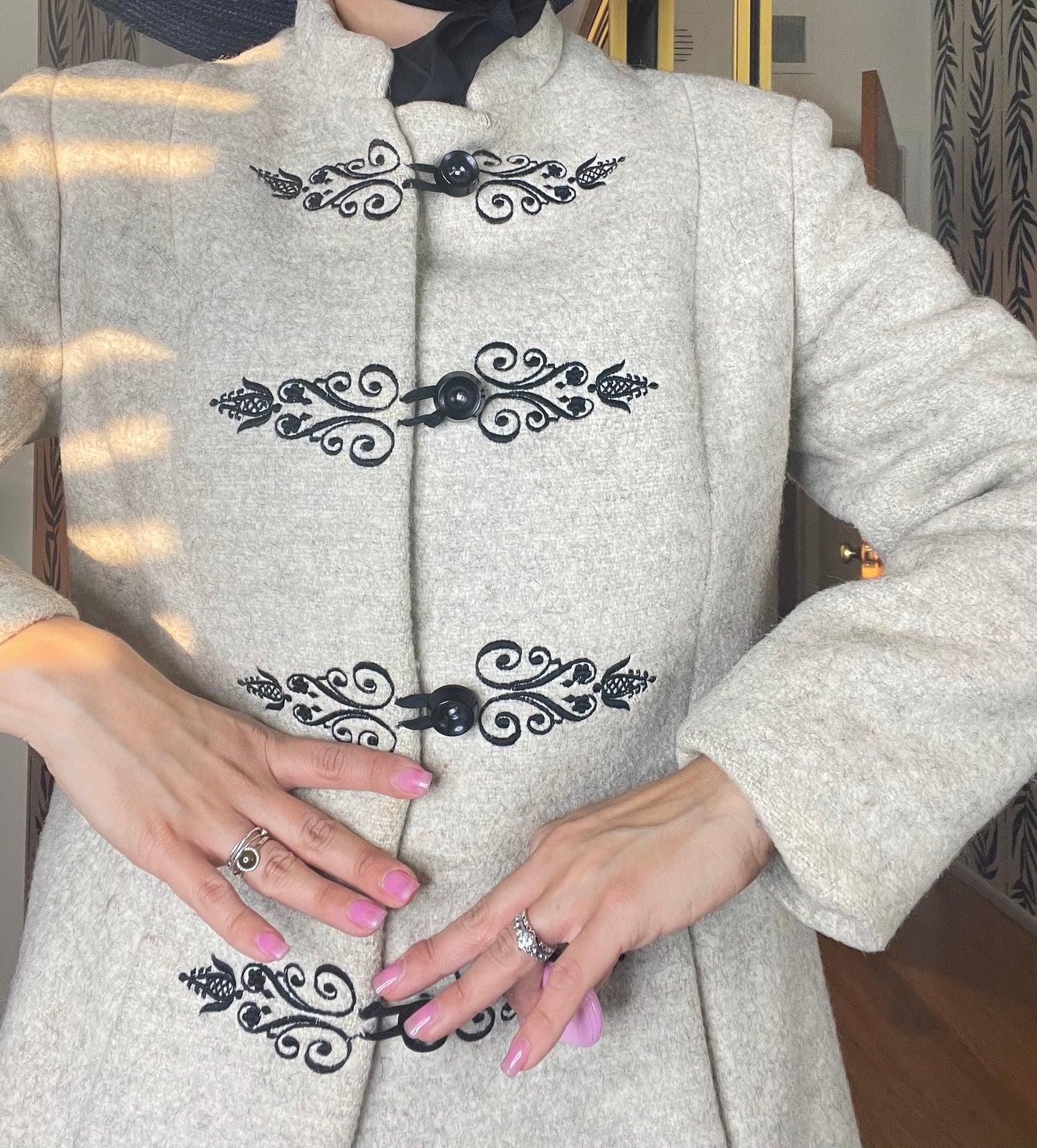 Vintage 50s / 60s Whimsical Made in Austria Wool Coat Fits Sizes XS-SM