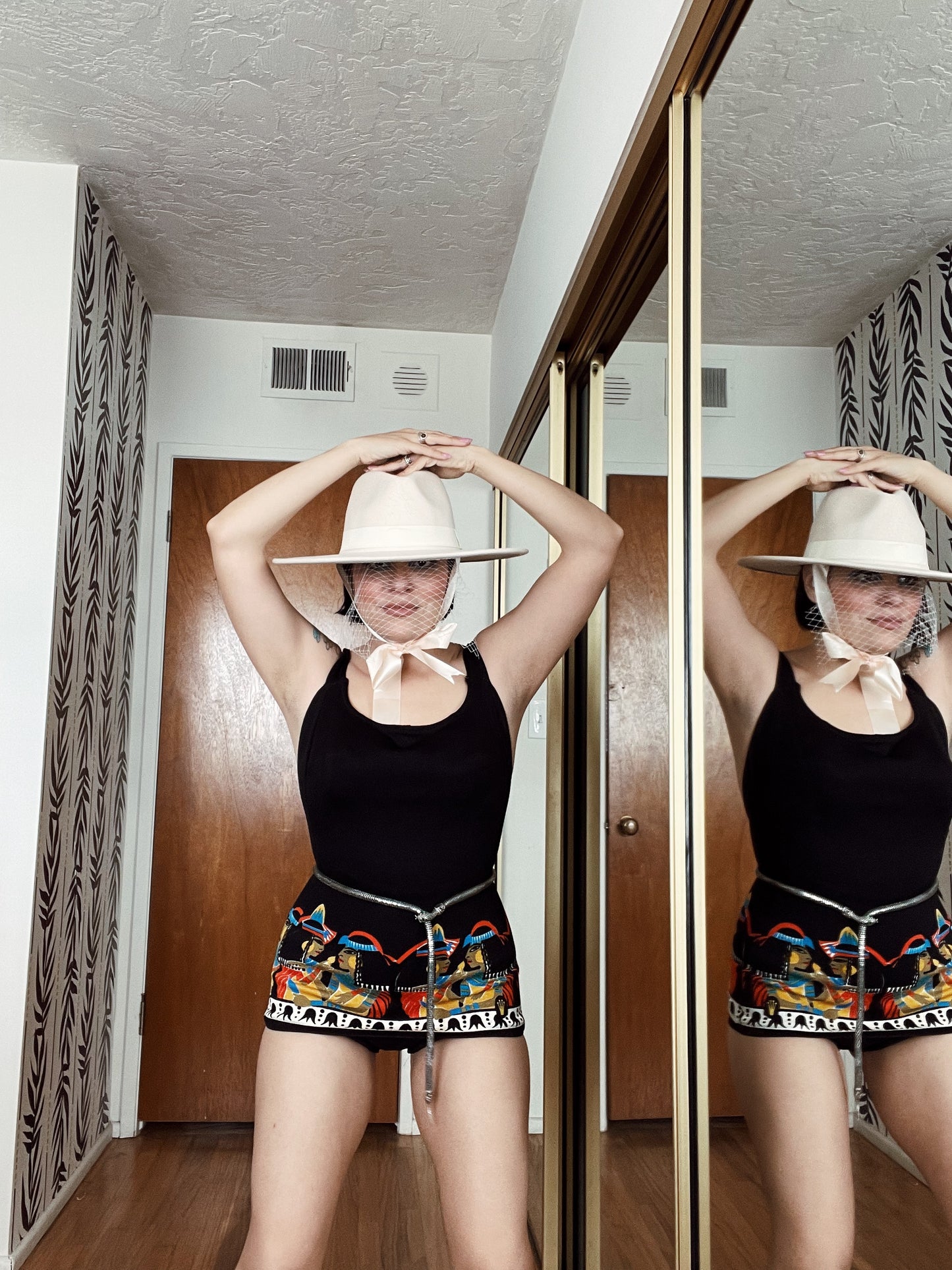 Vintage 50s / 60s Triumph Cleopatra Novelty Print Swimsuit Fits Sizes S-M