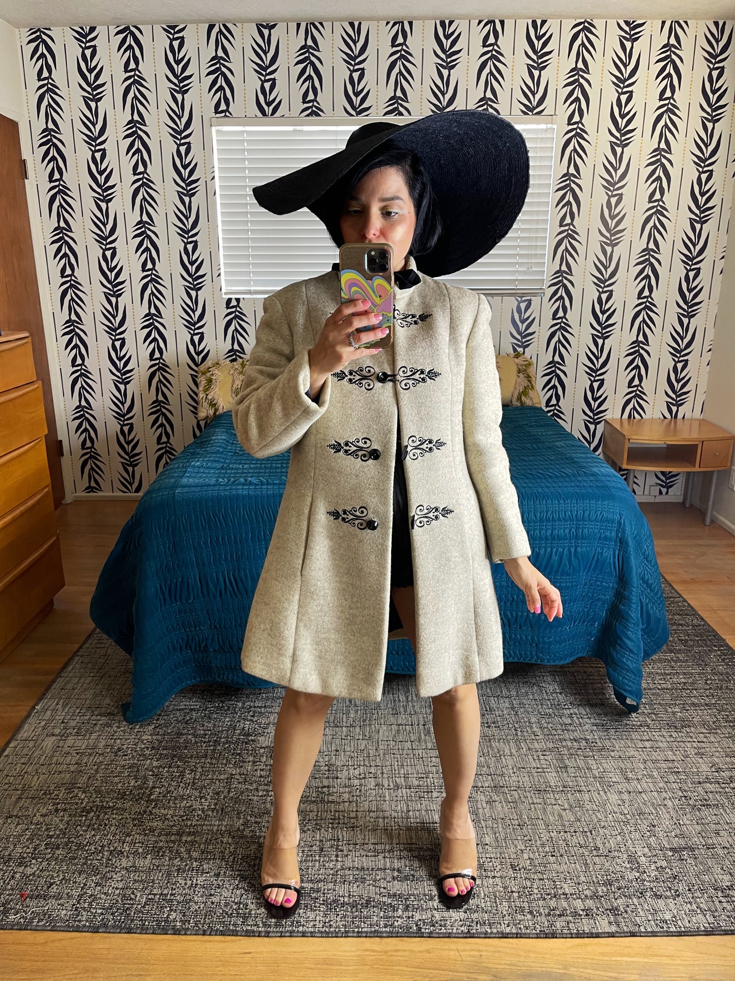 Vintage 50s / 60s Whimsical Made in Austria Wool Coat Fits Sizes XS-SM