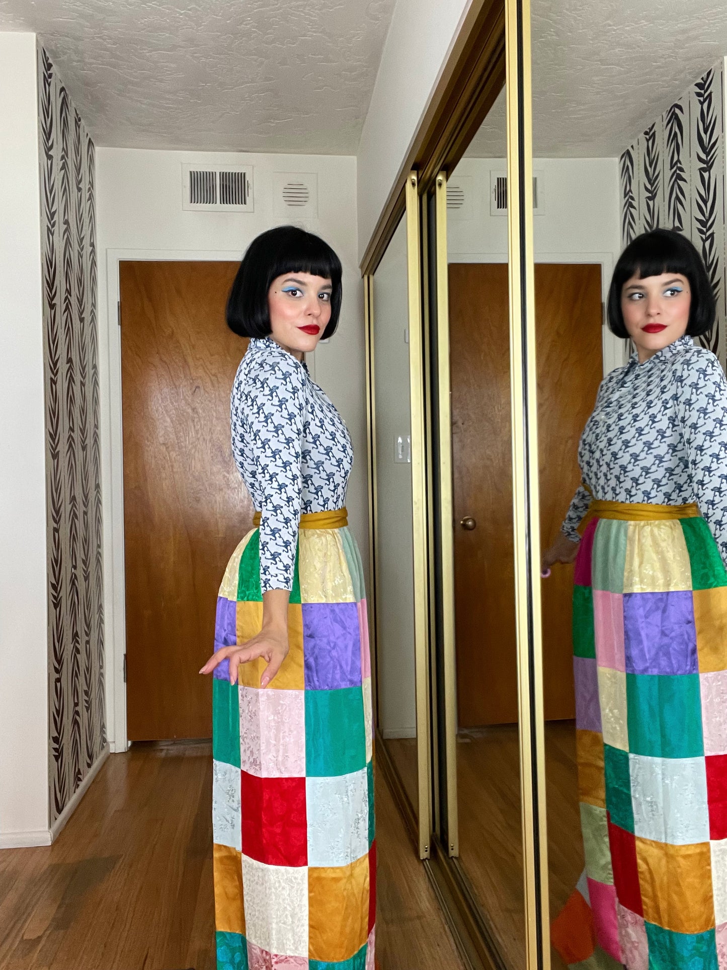 Vintage 60s / 70s Vintage Monkeys-in-a-Barrel stretchy Long Sleeve Bodysuit Fits Sizes XXS-XS