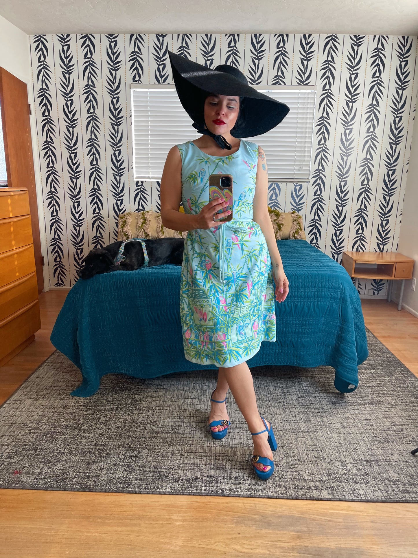 Vintage 60s "Lee Stevens Miami" Tropical Novelty Print Shift Dress  - Best Fits Sizes XS-S & Possible Size M