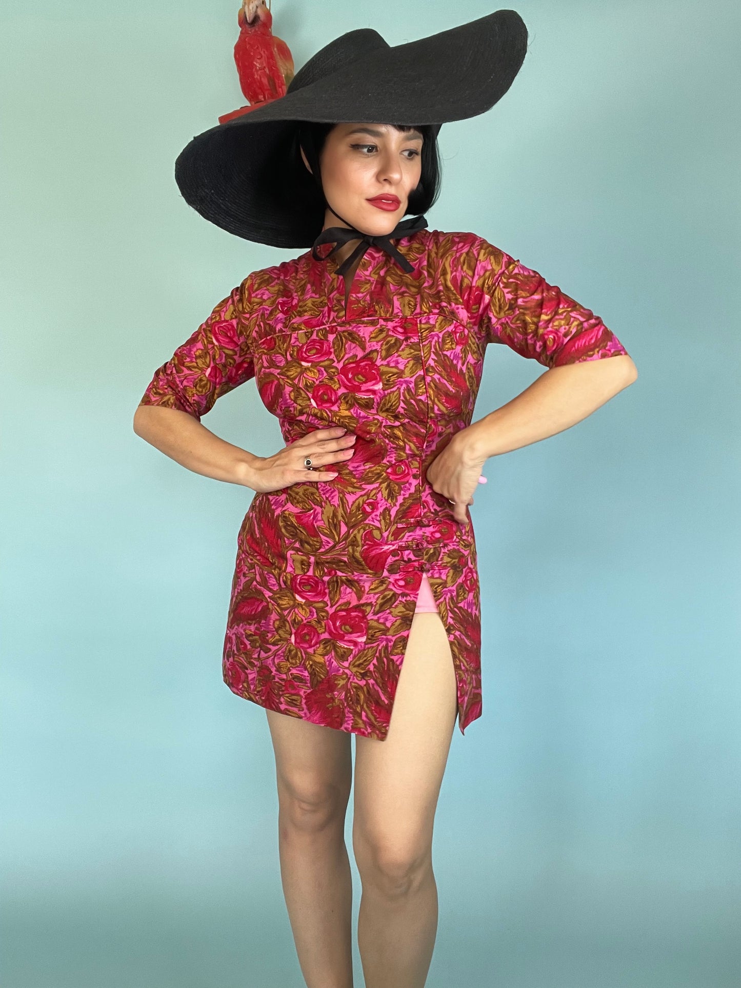 Vintage 60s / 70s "Tori Richard Honolulu" Mini Dress Tunic Blouse Fits Sizes XS-S