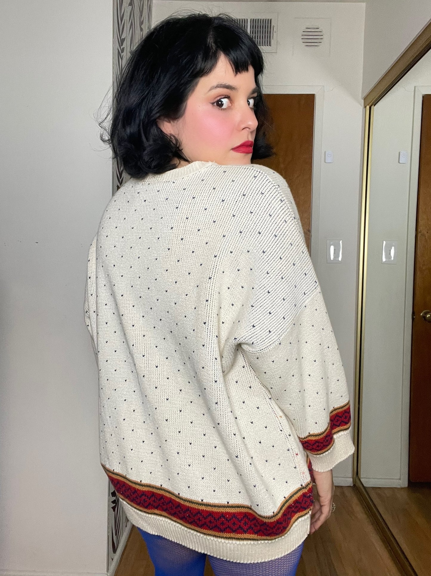 Vintage 80s 90s "Sweater Loft USA" Novelty Knit Sweater - Fits Up To Size XL