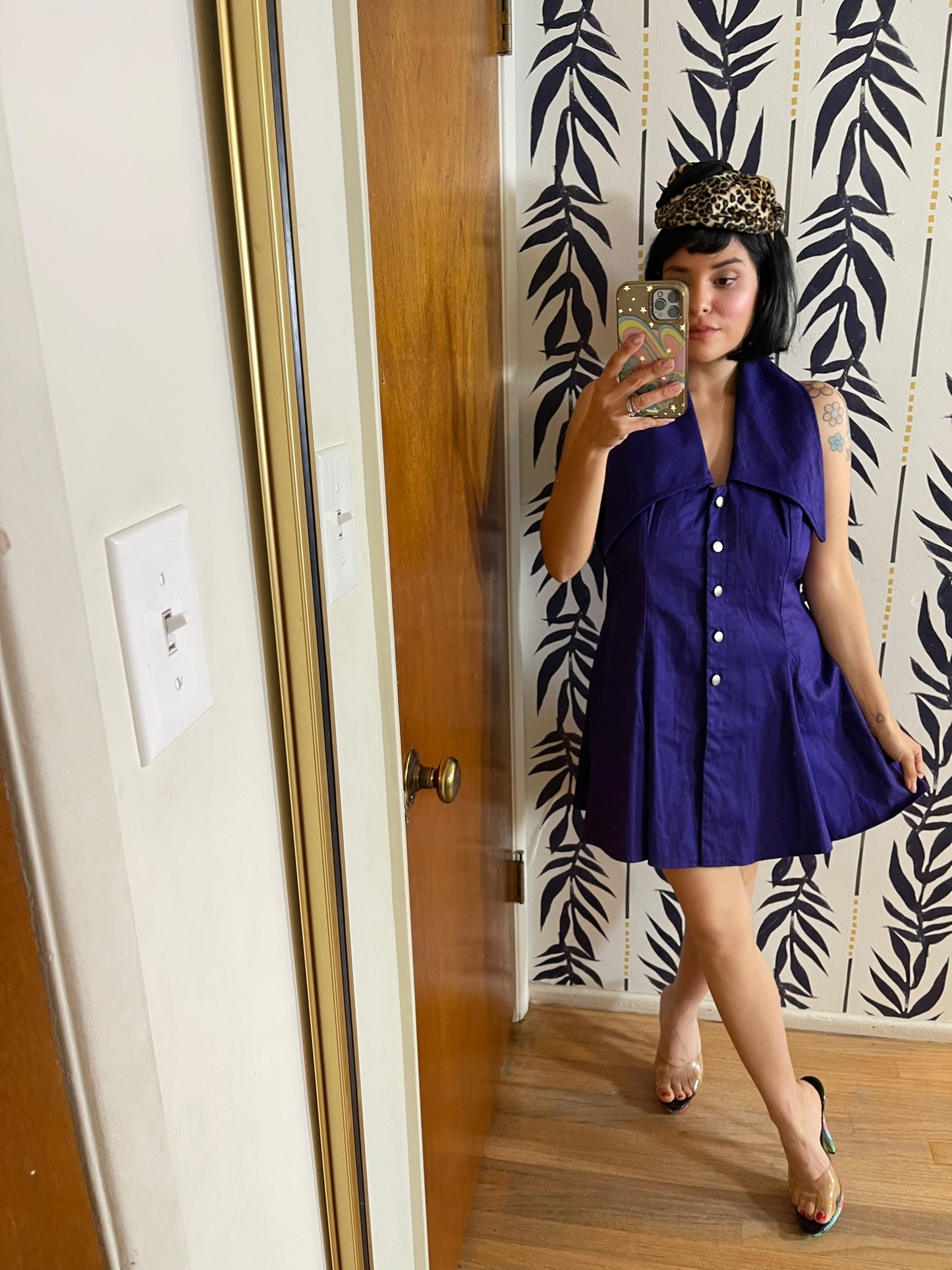 Vintage 80s "April Rain" Purple Mini Dress - Best Fits Size M-L