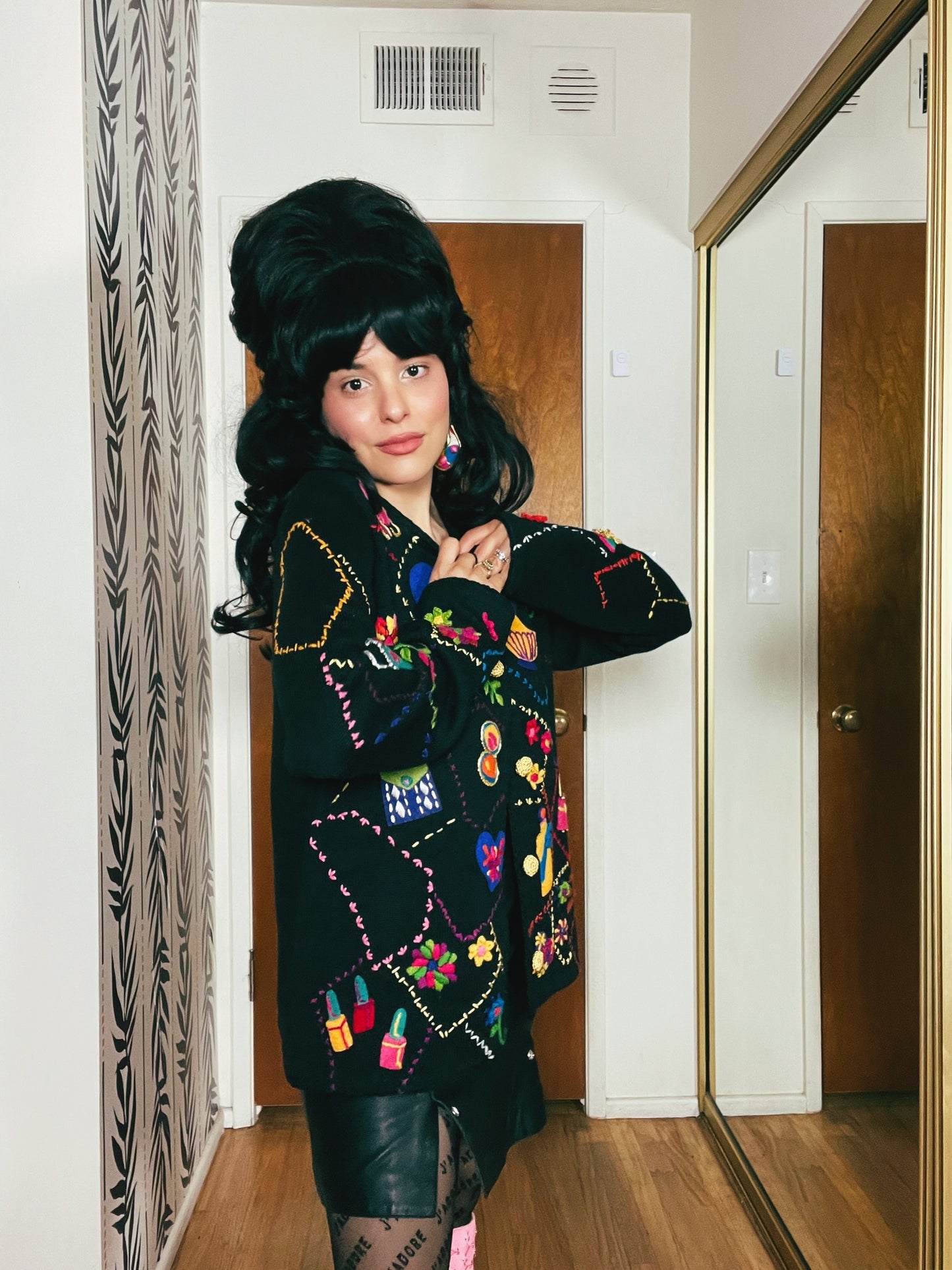 Vintage 1998 "Michael Simon" Lipstick and Purses Novelty Cardigan - Fits Up To Size XL