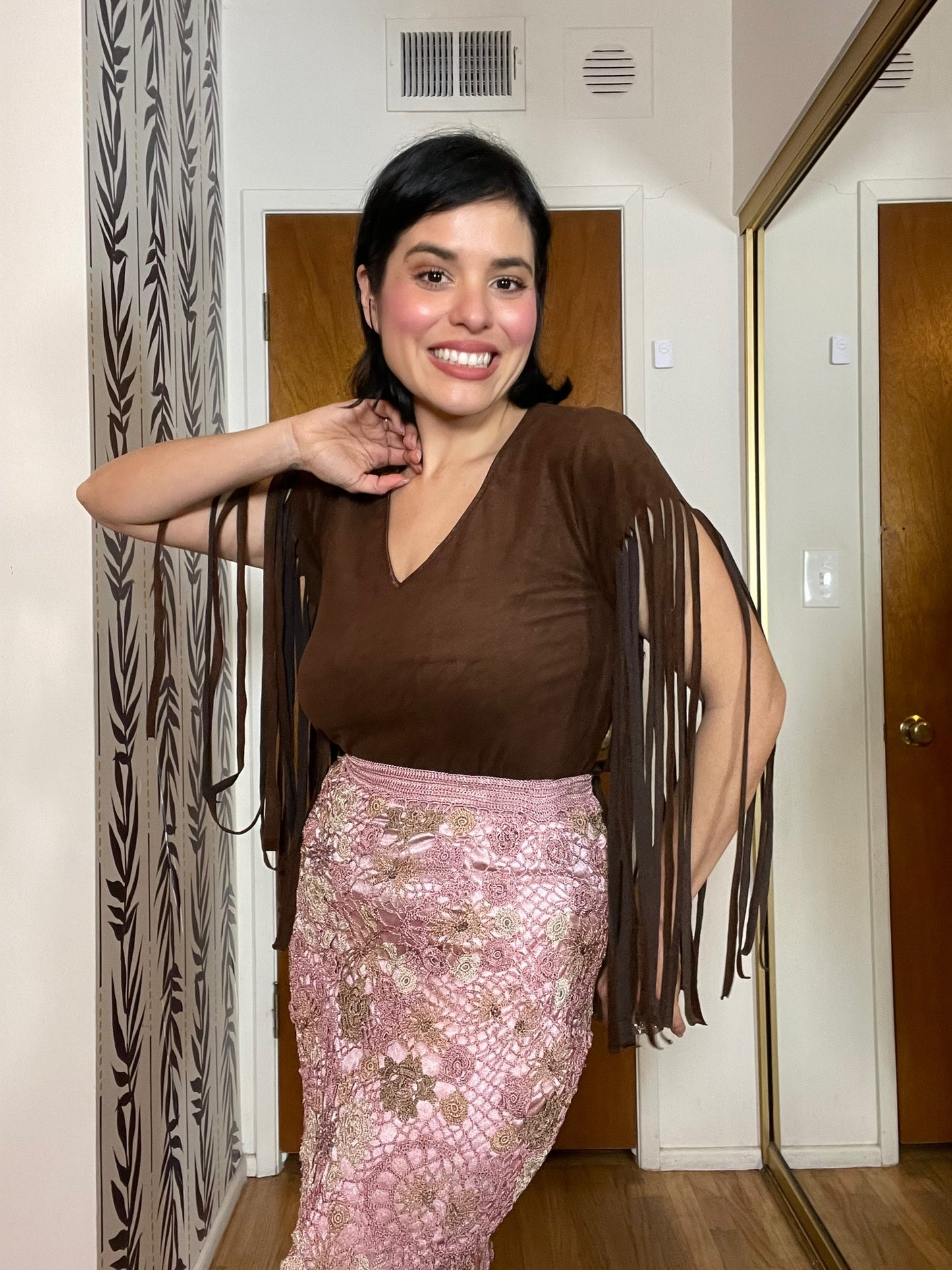 Vintage 90s Y2K "Hendy" Faux Suede Top - Best Fits Size M, Possibly L