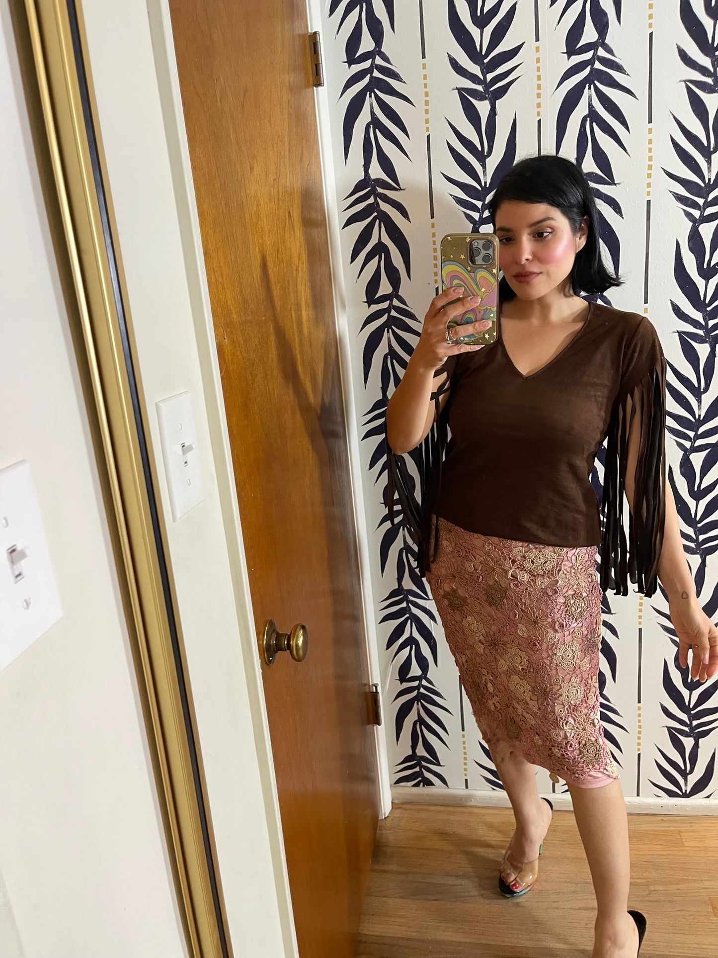 Vintage 90s Y2K "Hendy" Faux Suede Top - Best Fits Size M, Possibly L