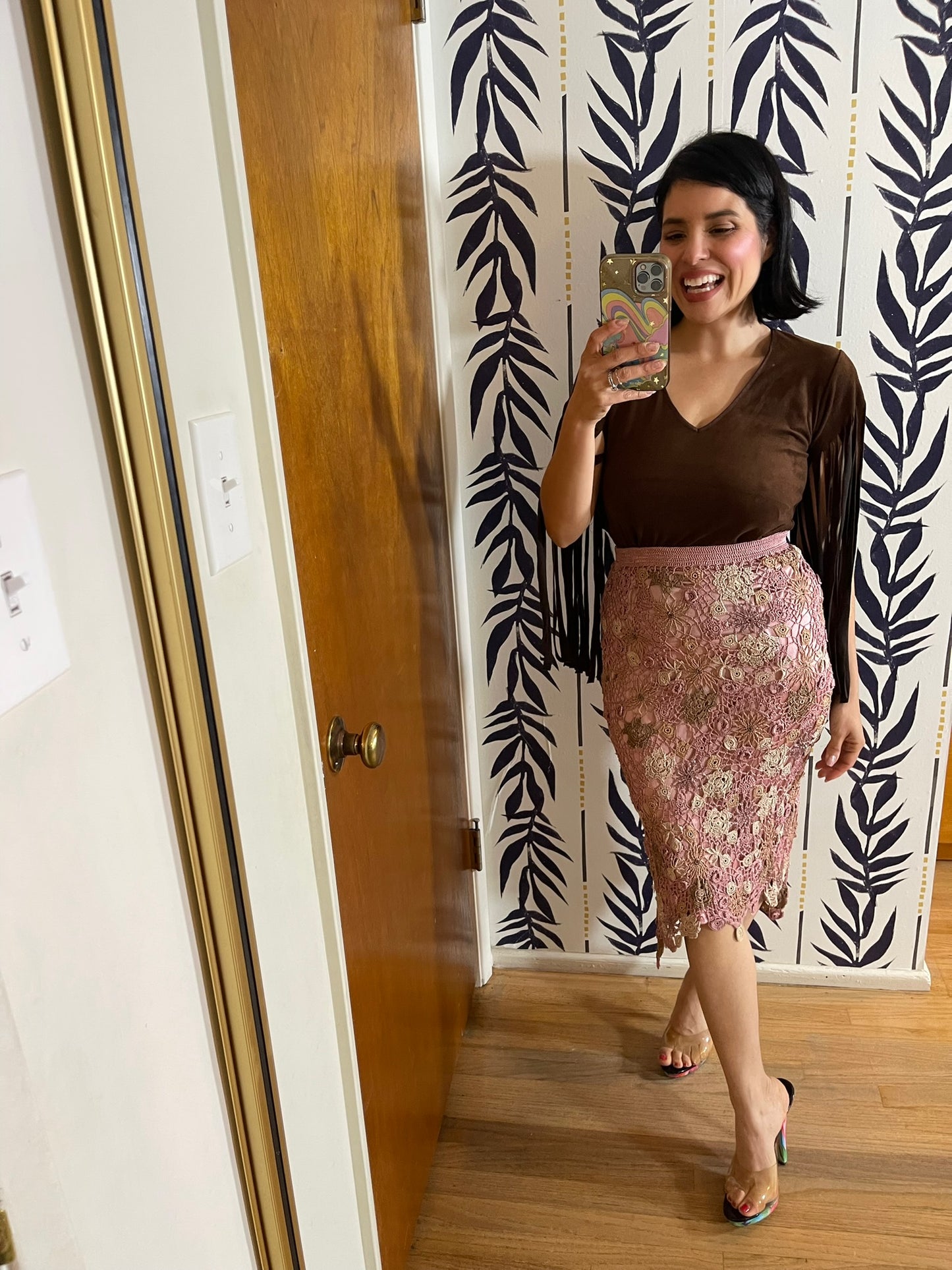 Vintage 90s Y2K "Hendy" Faux Suede Top - Best Fits Size M, Possibly L