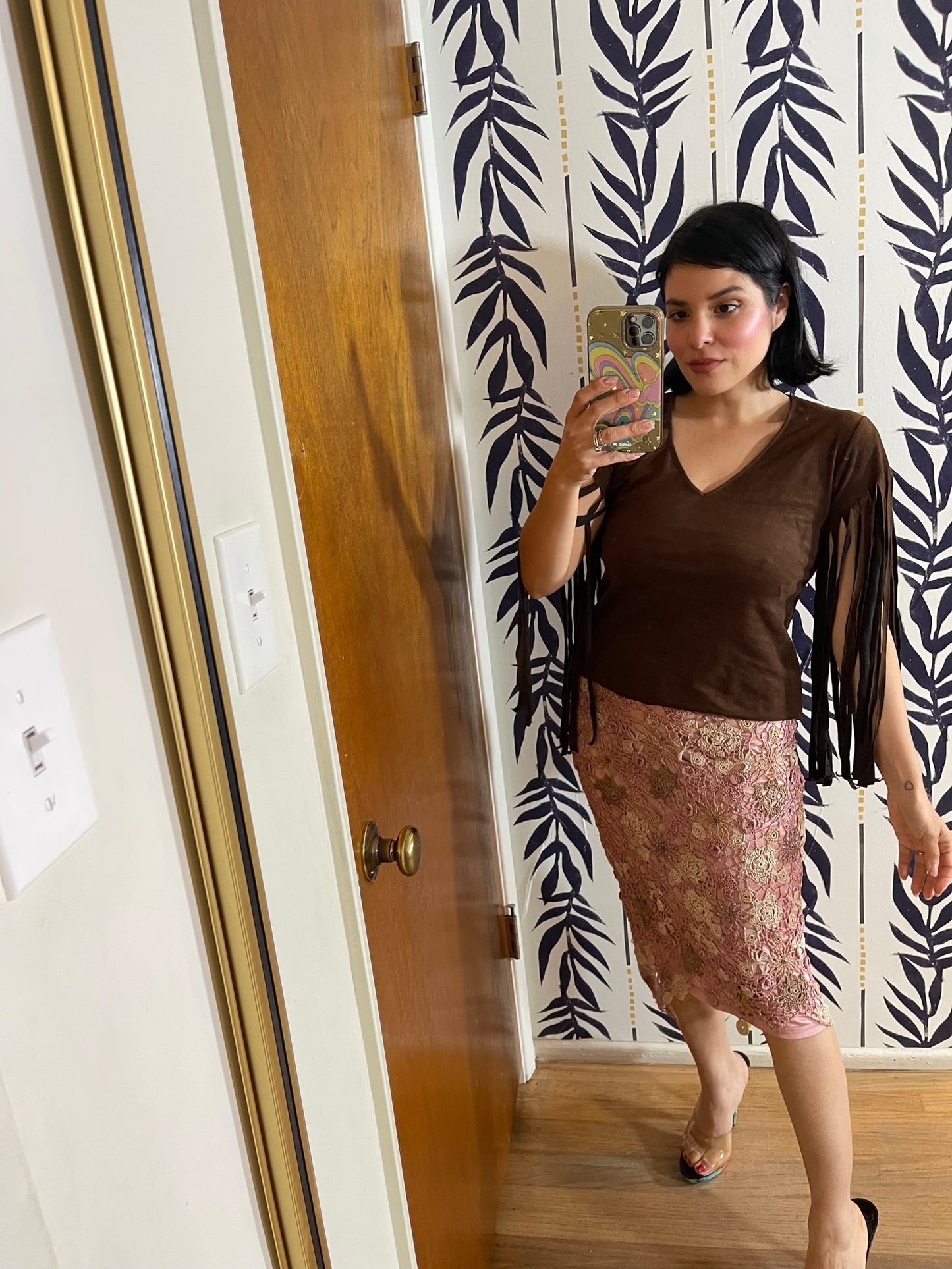 Vintage 90s Y2K "Hendy" Faux Suede Top - Best Fits Size M, Possibly L