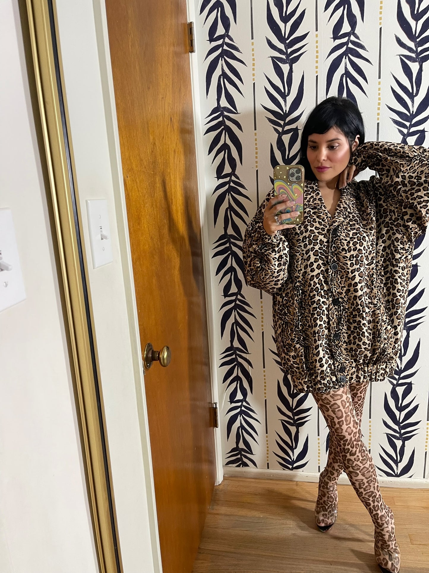 Vintage 80s "GDT Too" Cheetah Print Top - Fits Most Sizes