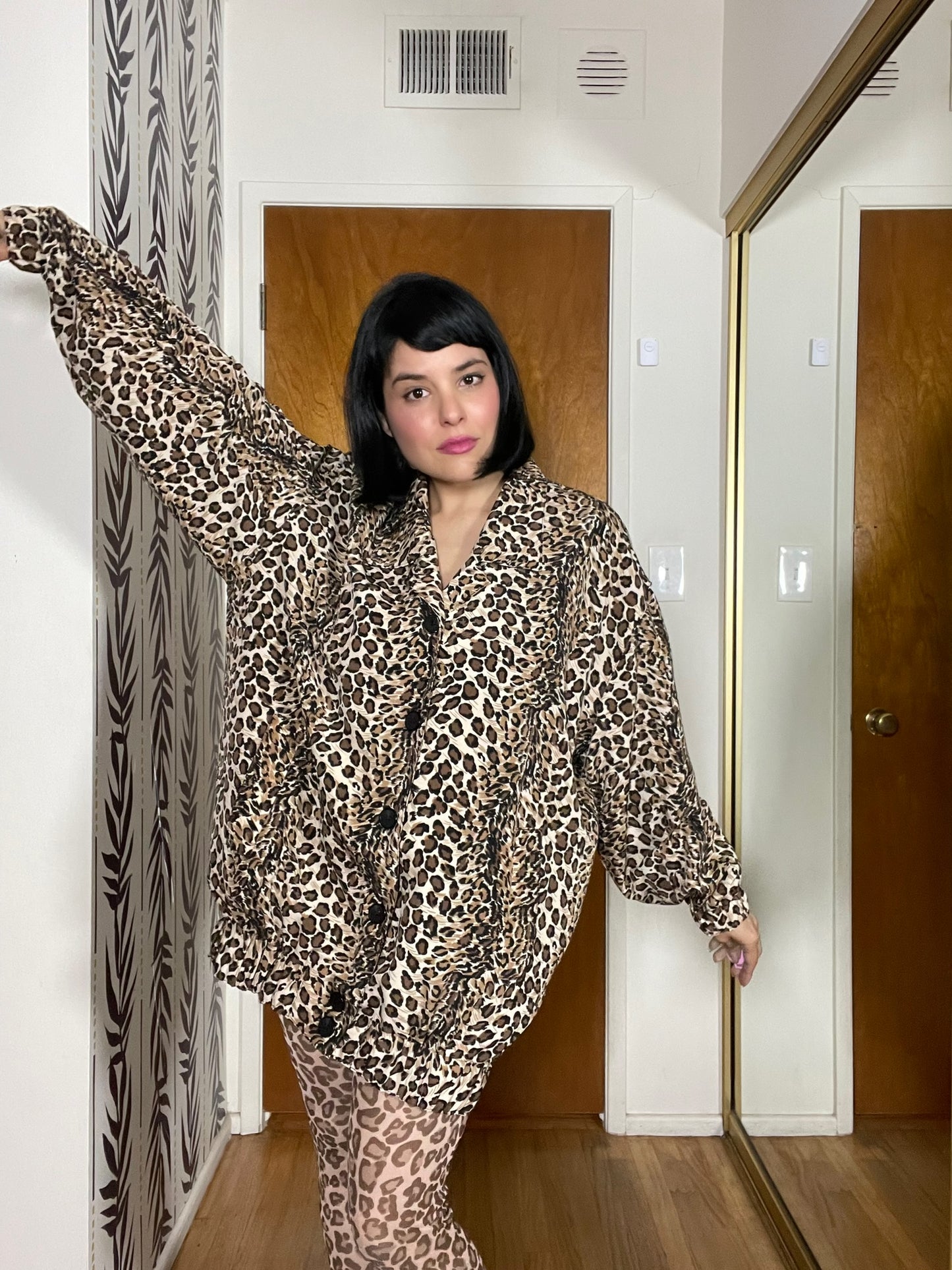 Vintage 80s "GDT Too" Cheetah Print Top - Fits Most Sizes