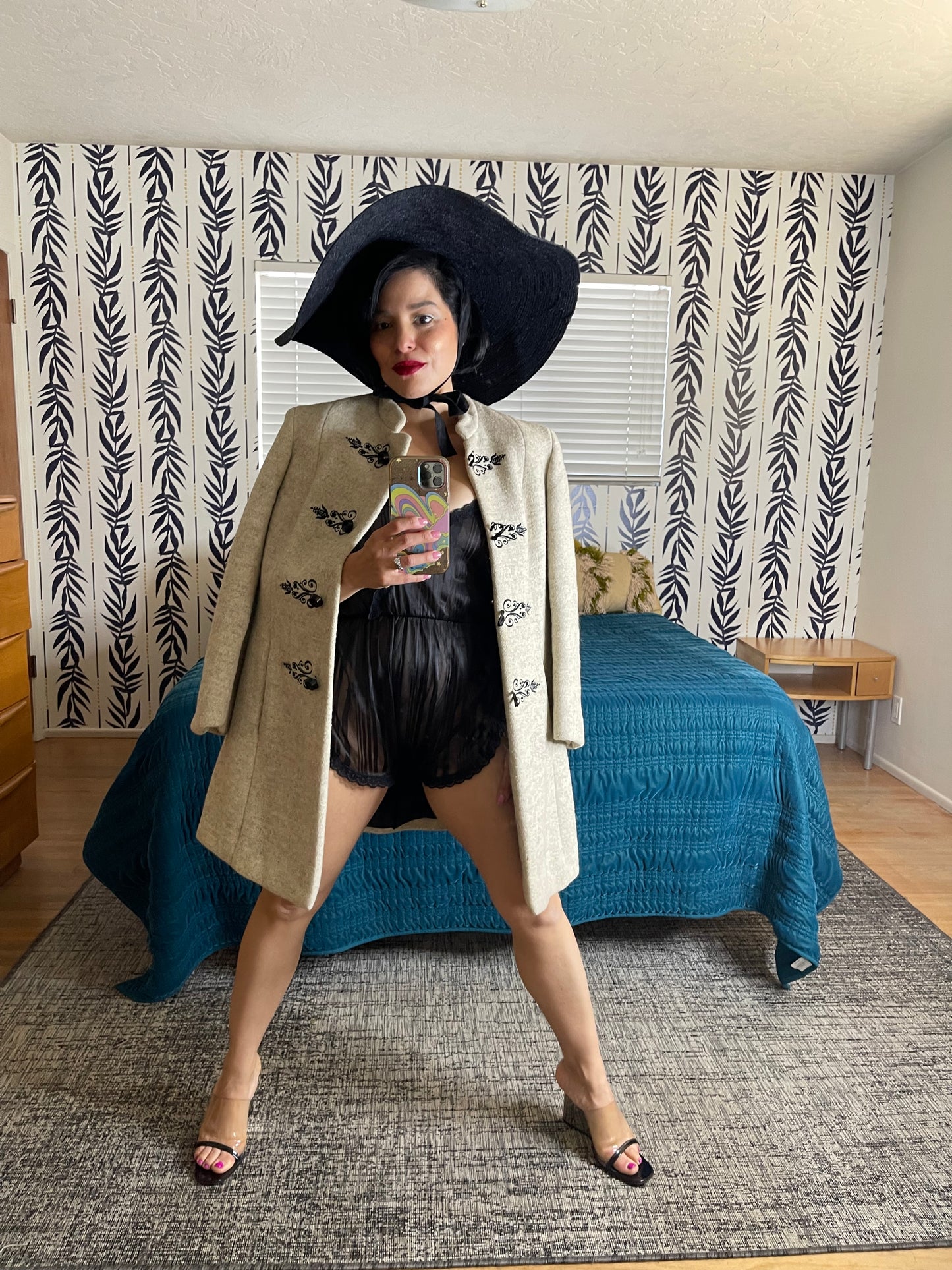 Vintage 50s / 60s Whimsical Made in Austria Wool Coat Fits Sizes XS-SM