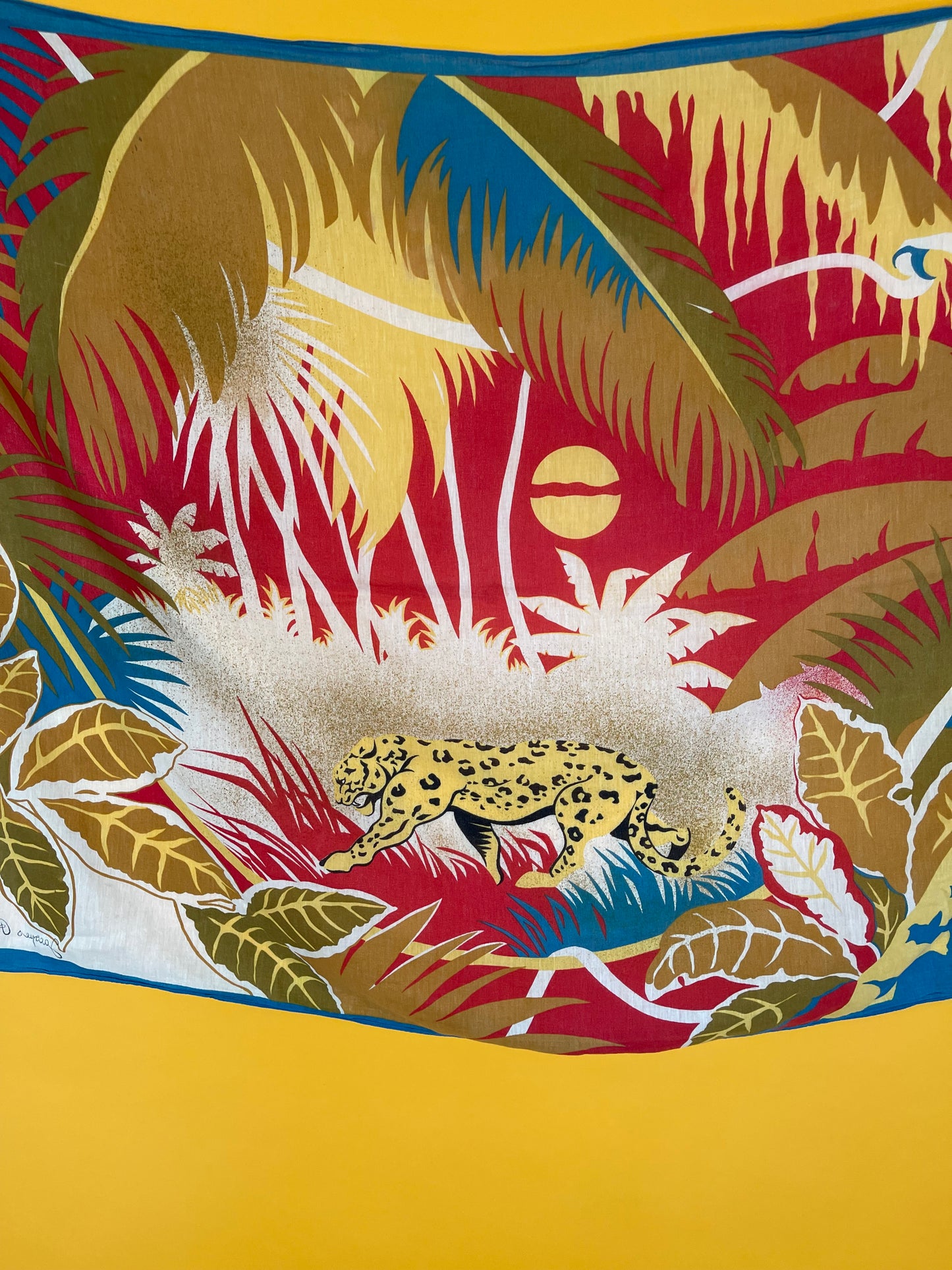 Vintage 70s / 80s "Jacques Rollet" Cotton Oversized Safari Scarf