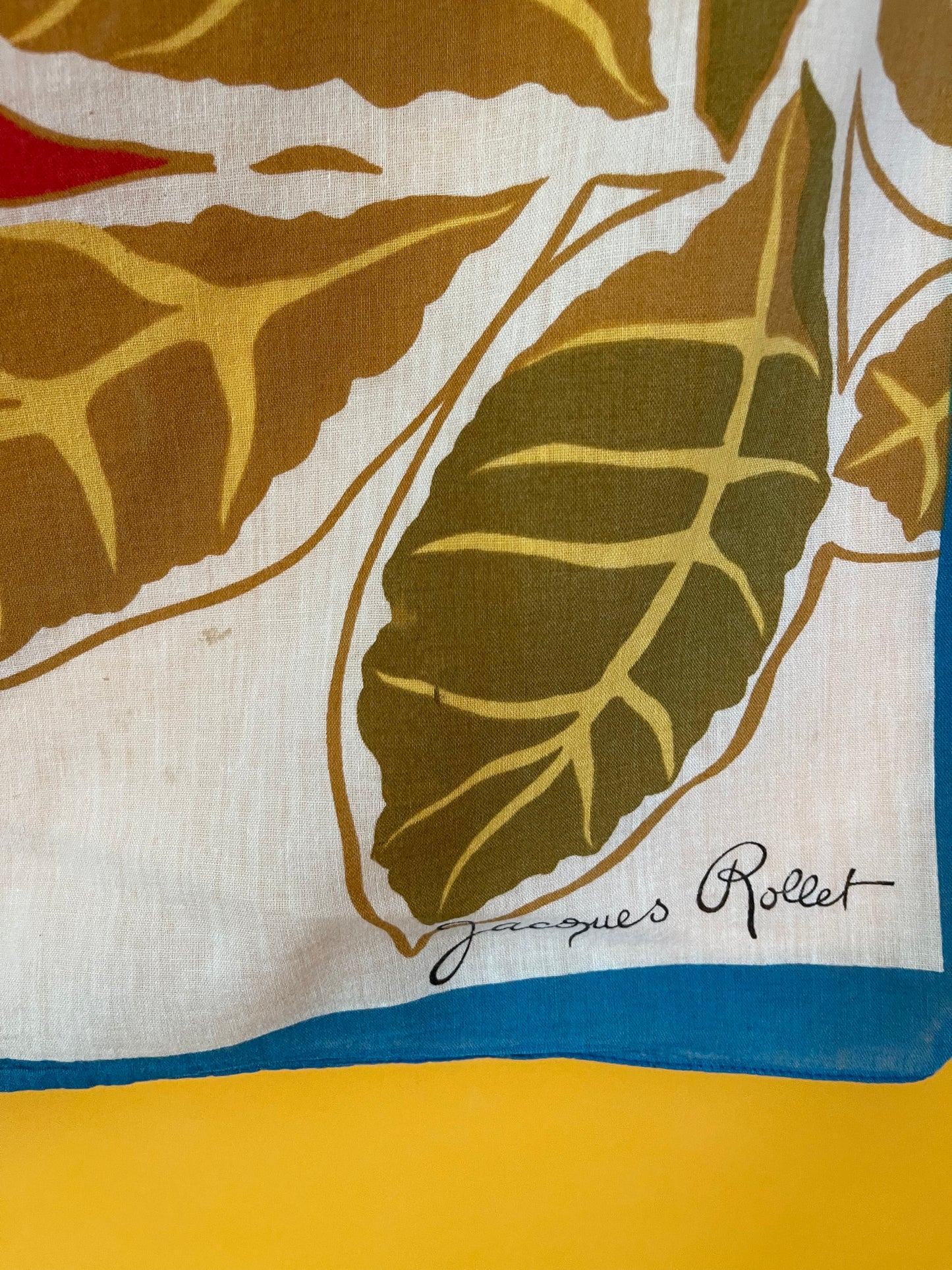 Vintage 70s / 80s "Jacques Rollet" Cotton Oversized Safari Scarf