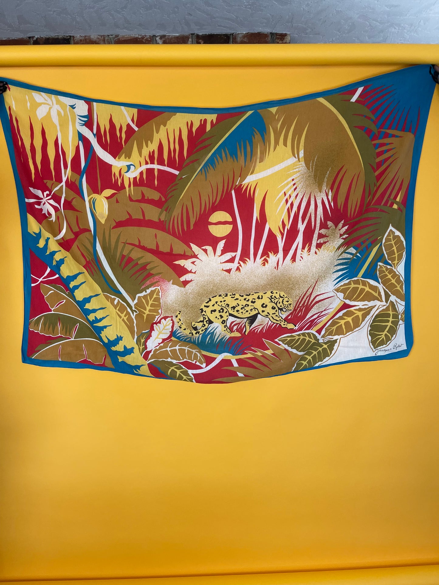 Vintage 70s / 80s "Jacques Rollet" Cotton Oversized Safari Scarf