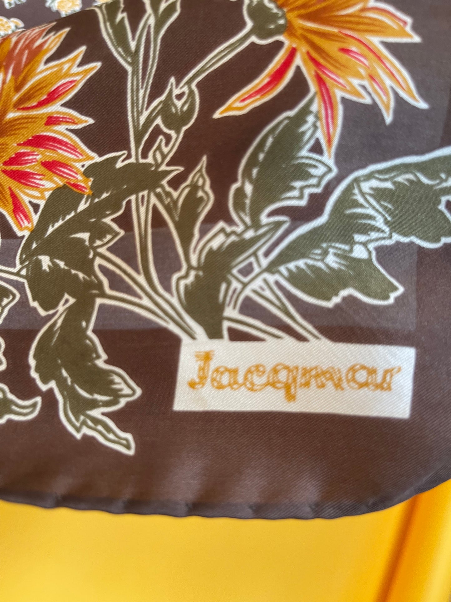 Vintage 60s / 70s Jacqmar Silk Flower Print Scarf One Size