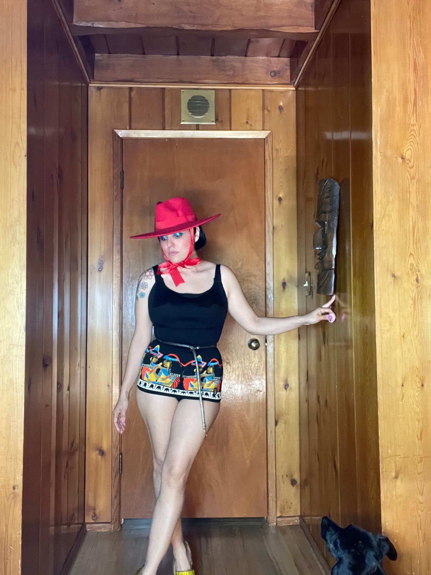 Vintage 50s / 60s Triumph Cleopatra Novelty Print Swimsuit Fits Sizes S-M