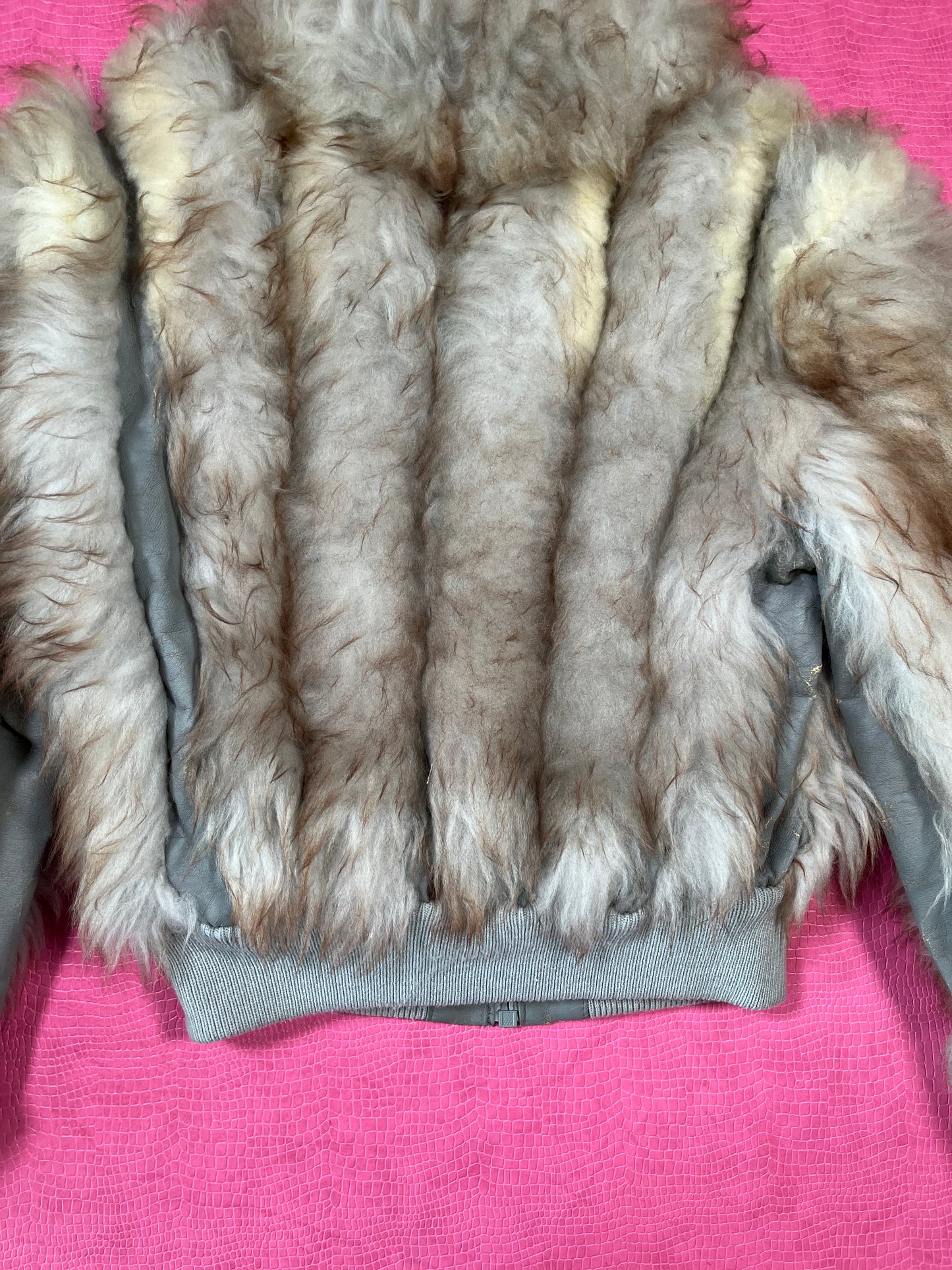Vintage 70s "Dino Ricco Originals" Lamb Hair Bomber Jacket - Best Fits Size Up to Size M