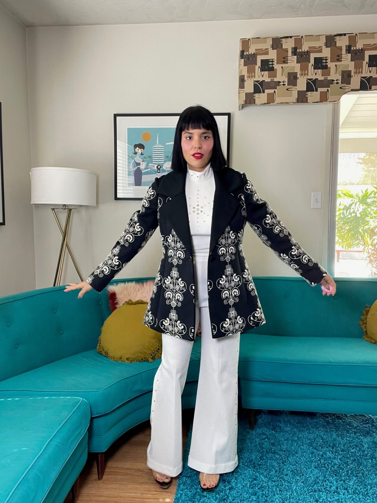 Vintage 70s White Disco Pant Set - Best Fits Size XS-M