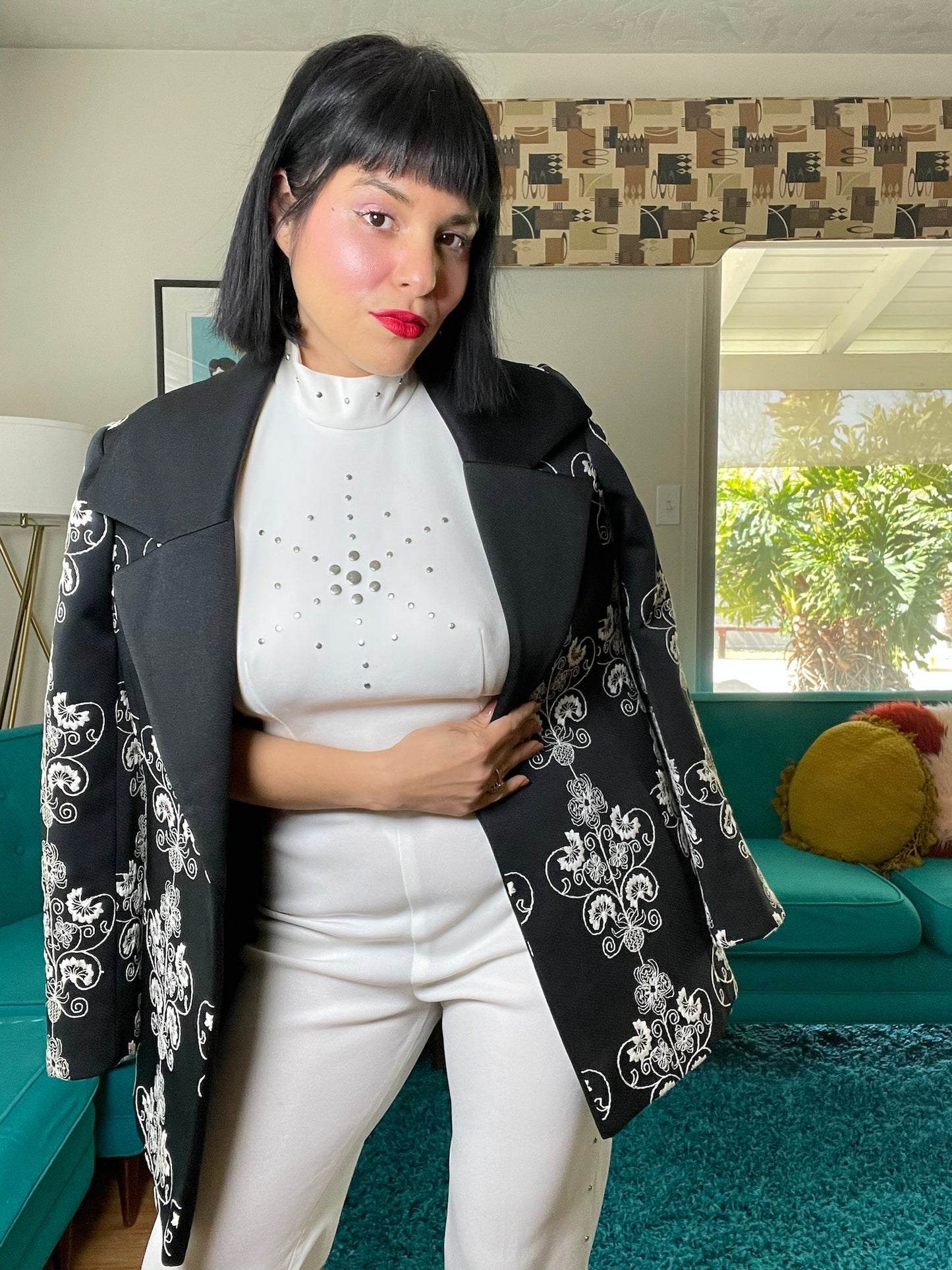 Vintage 70s White Disco Pant Set - Best Fits Size XS-M