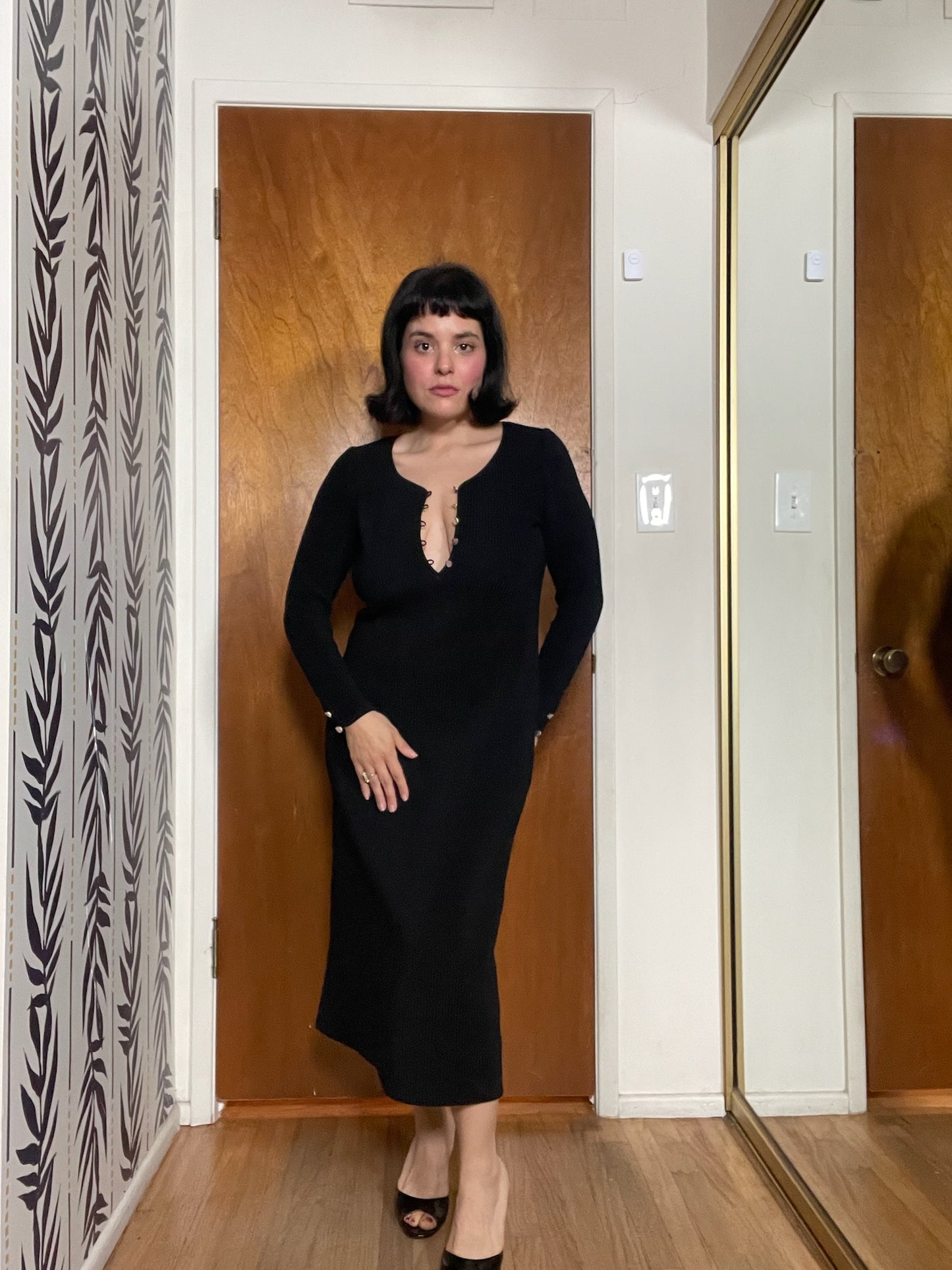 Vintage 60s "Goldworm" Black Knit Dress - Best Fits Size XS-M, Possibly L